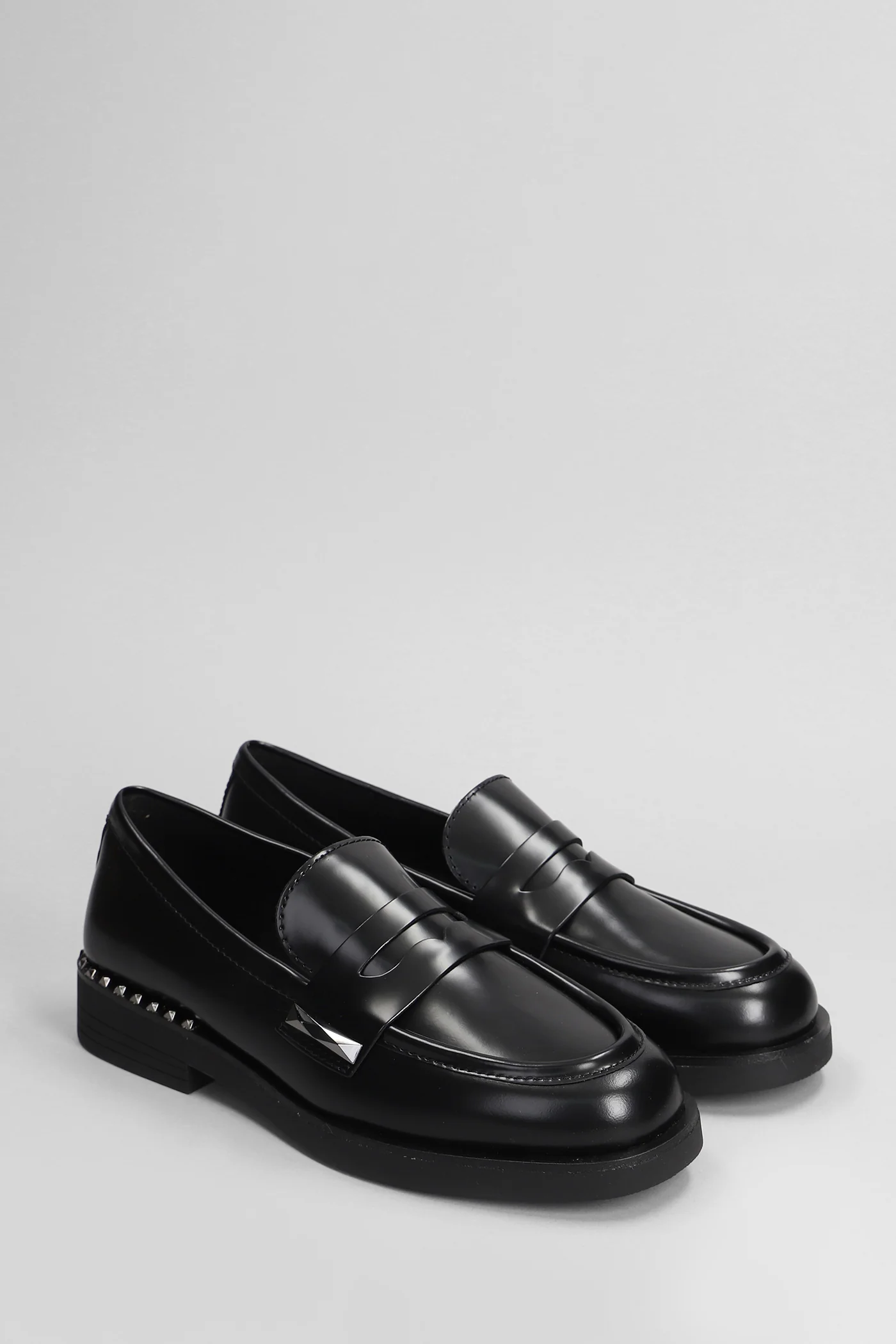 Whisper Studs Loafers in black leather - Image 2