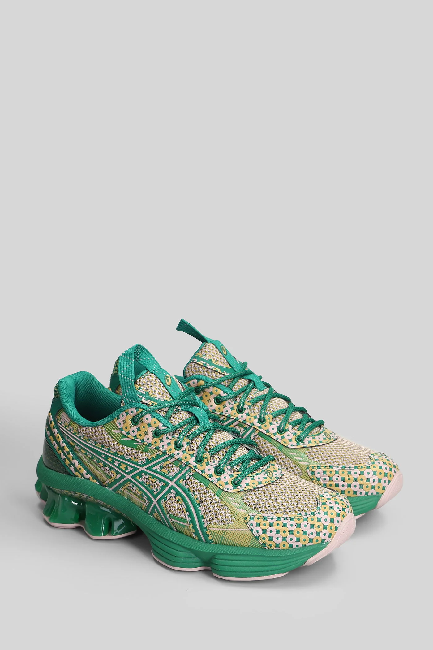Us7-S Gel-Kinetic Sneakers in green leather and fabric - Image 2
