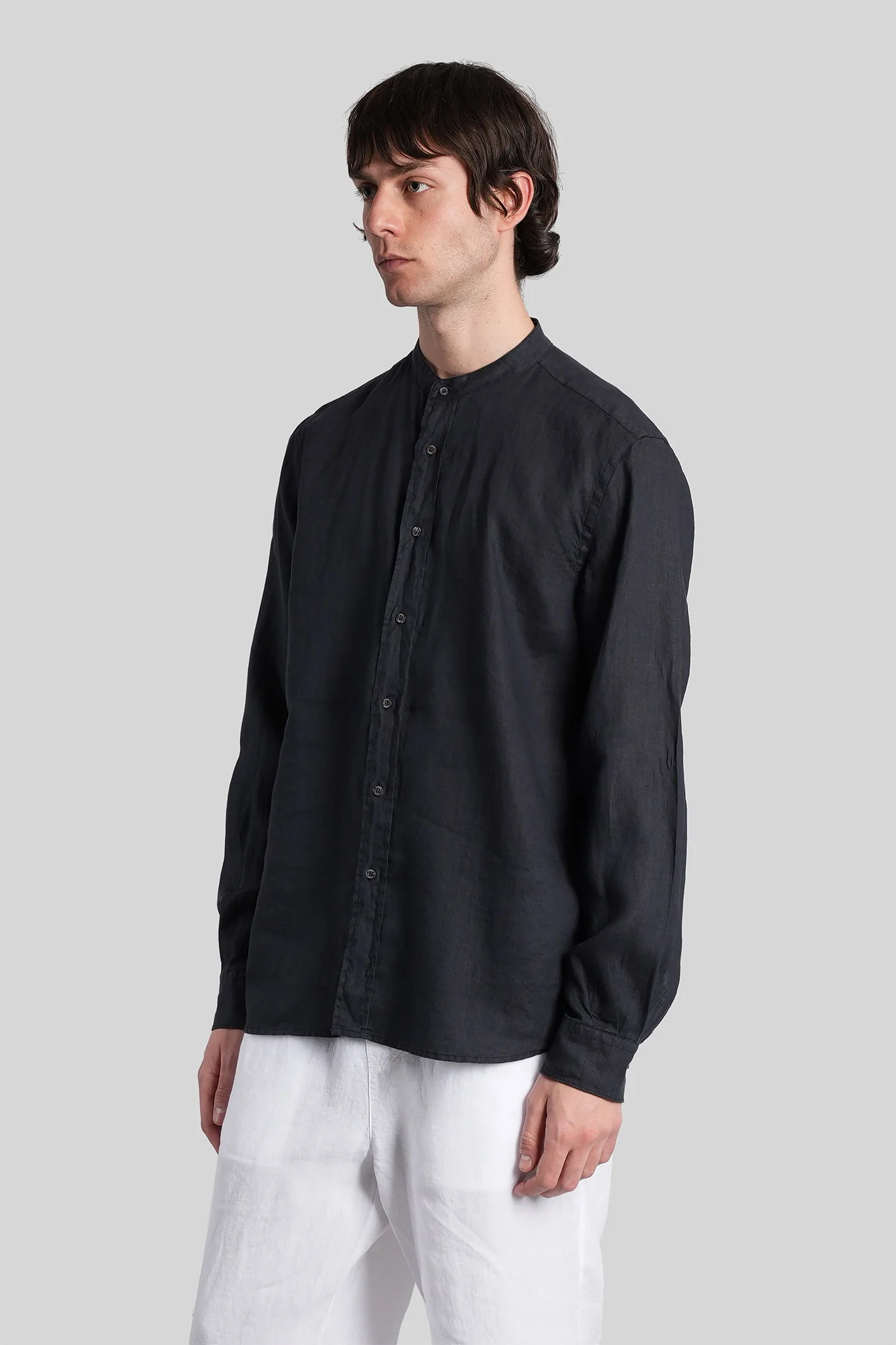 Bruce Shirt in blue linen - Image 4