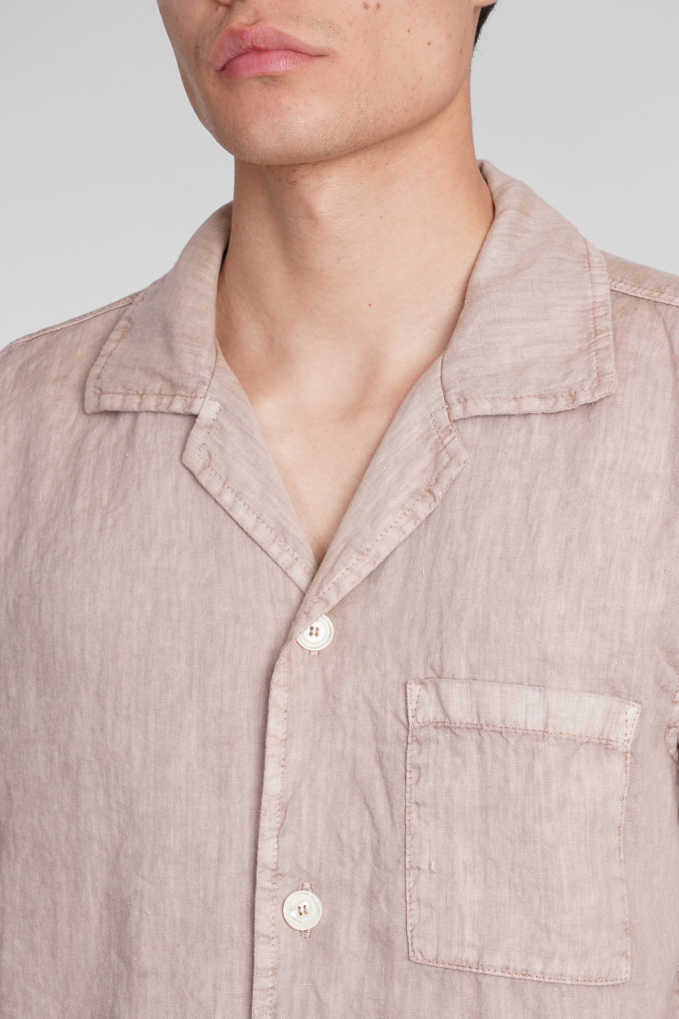 Camicia Ago Shirt in rose-pink linen - Image 5