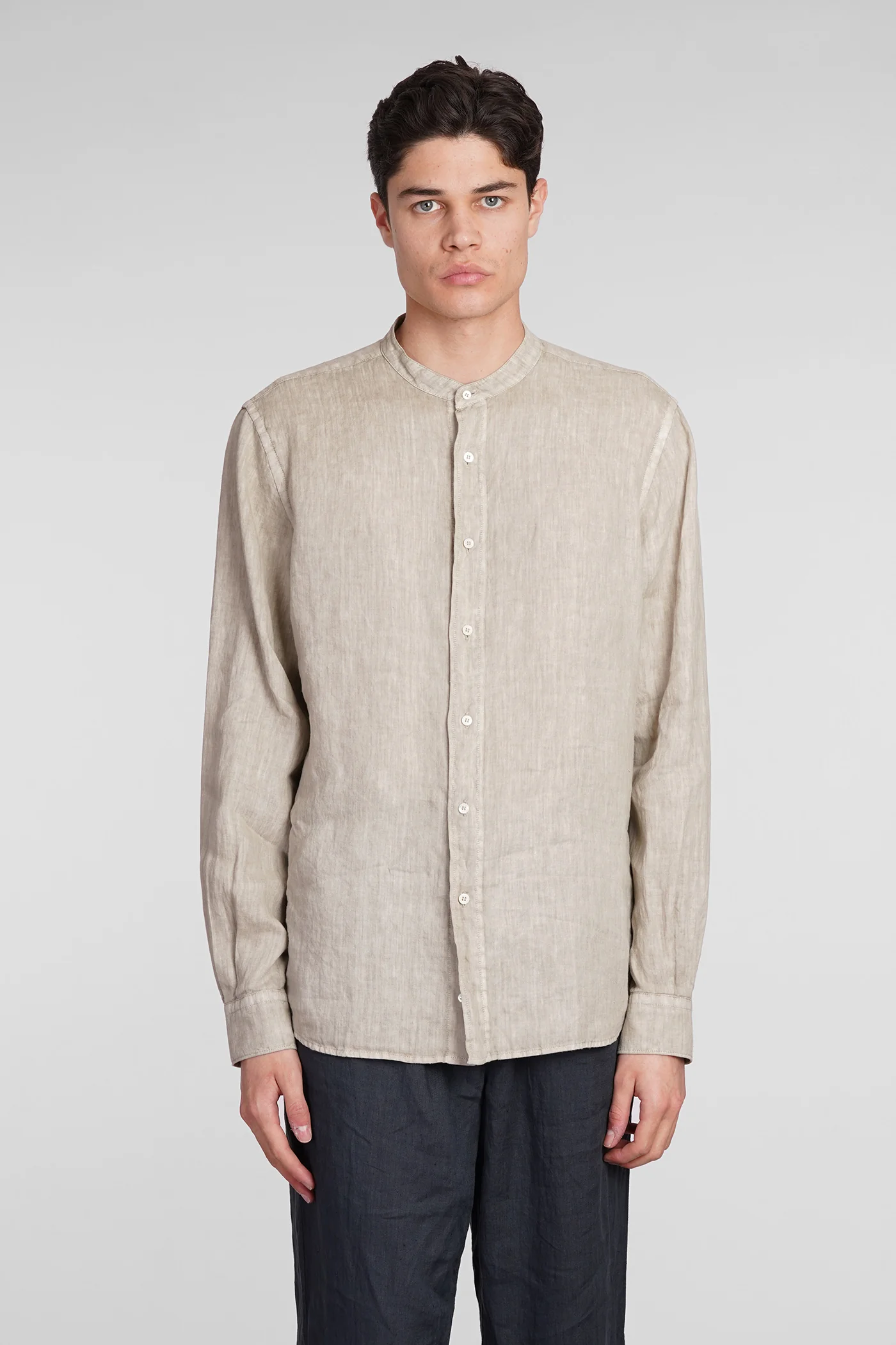 Camicia Bruce Shirt in beige linen