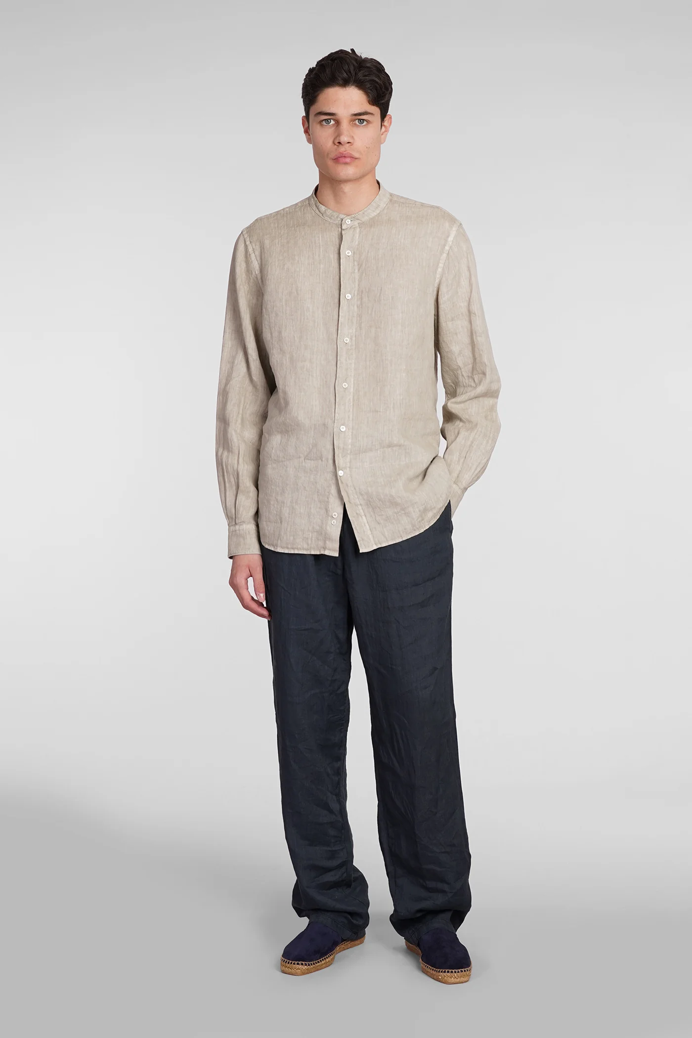 Camicia Bruce Shirt in beige linen - Image 2