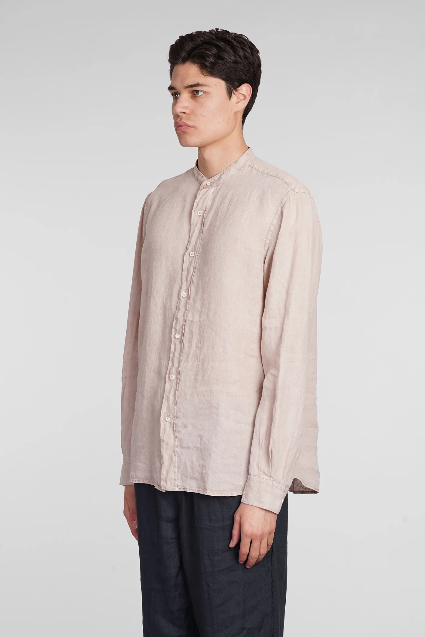 Camicia Bruce Shirt in rose-pink linen - Image 4