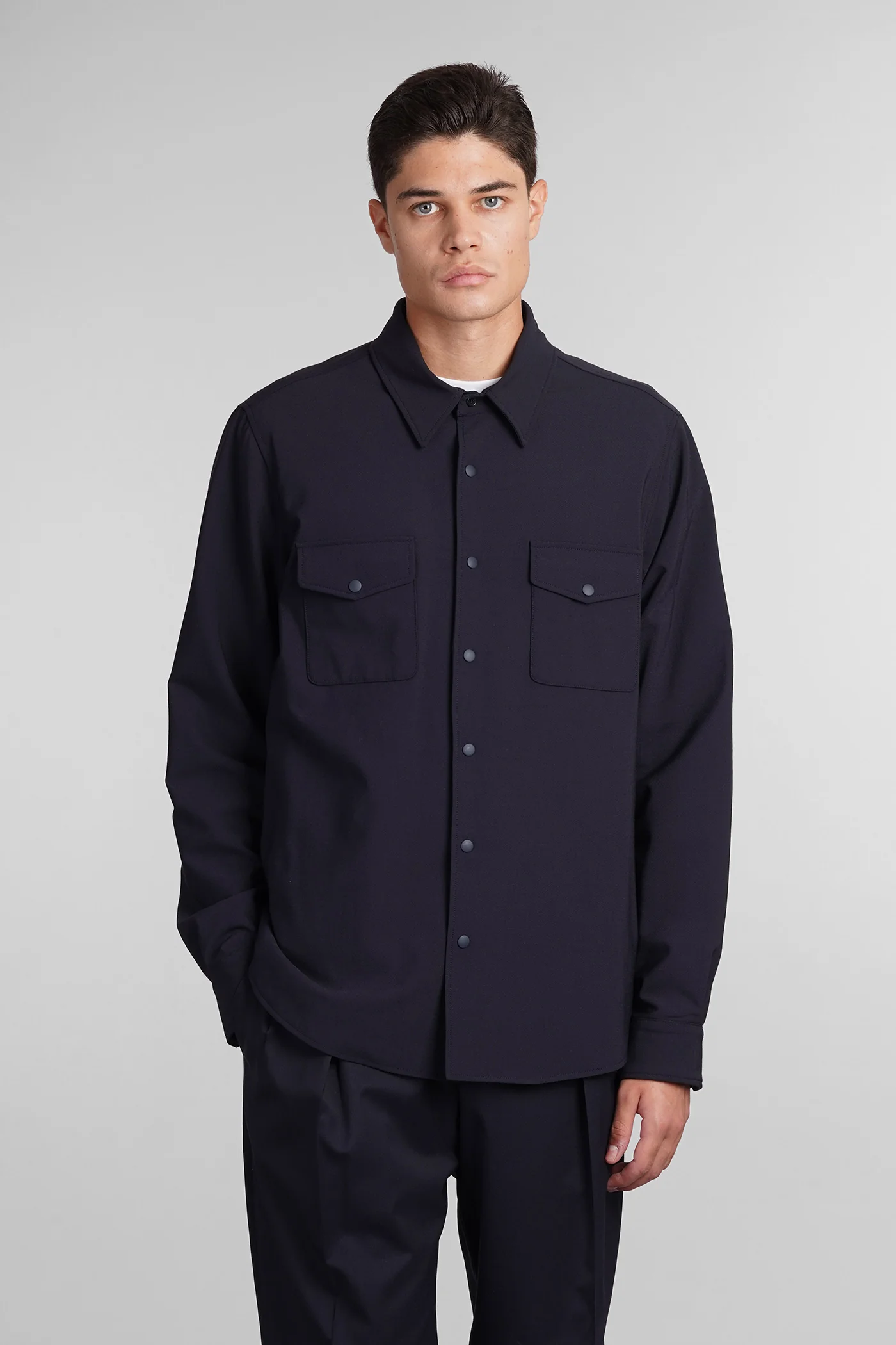 Camicia doppia Shirt in blue polyester