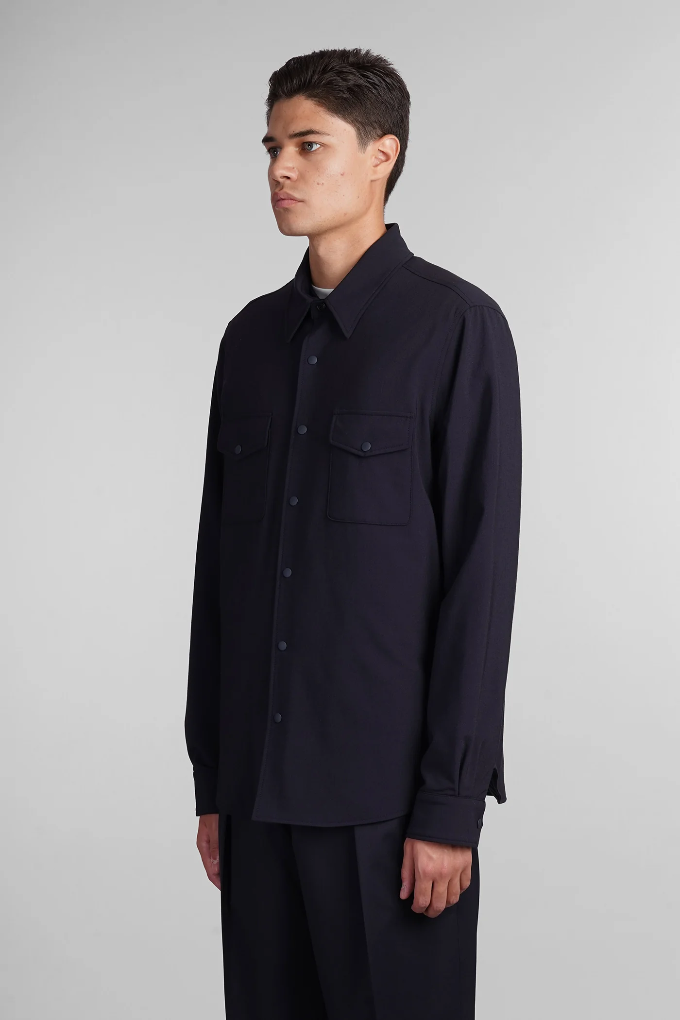 Camicia doppia Shirt in blue polyester - Image 4