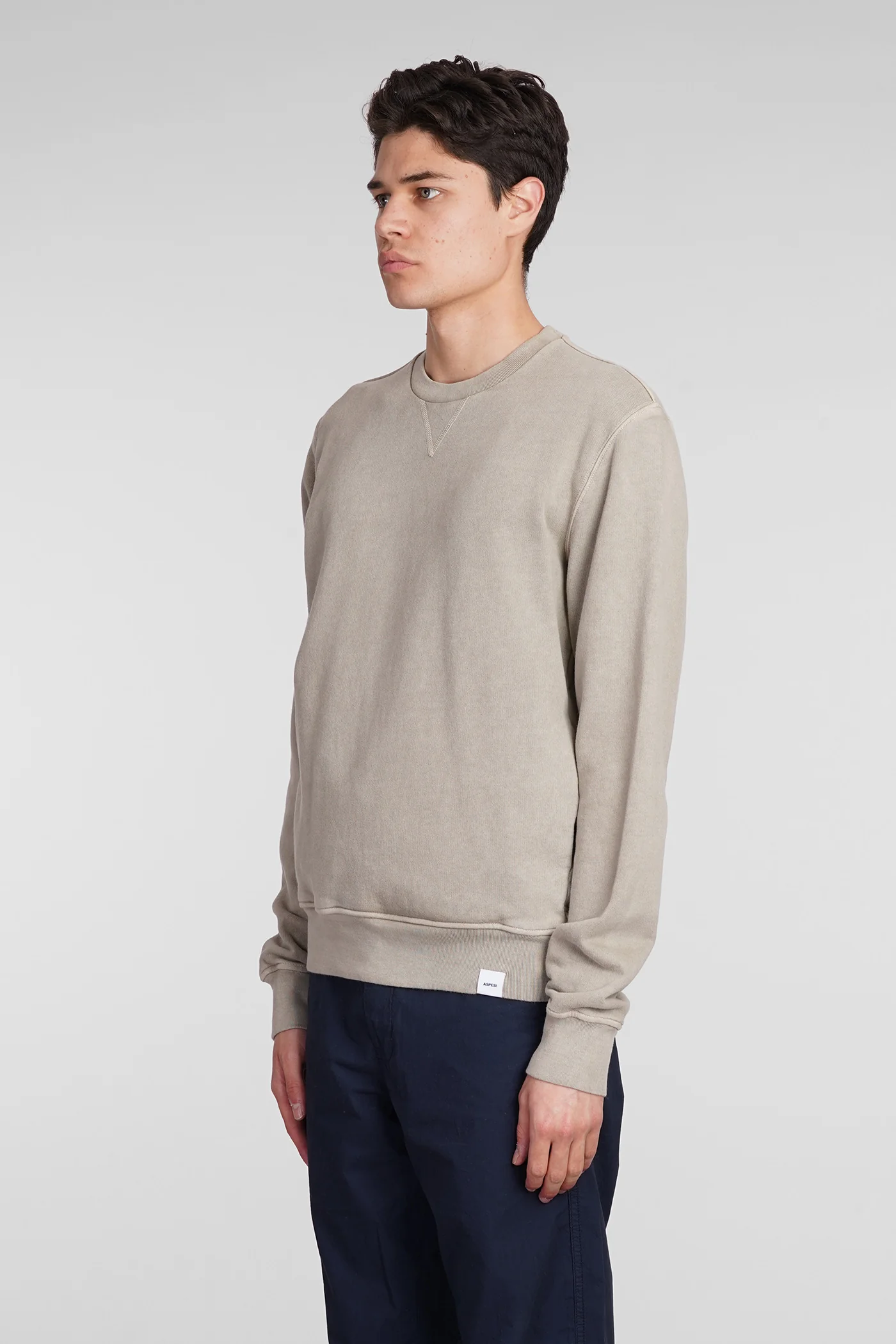 Felpa AY40 Sweatshirt in beige cotton - Image 4