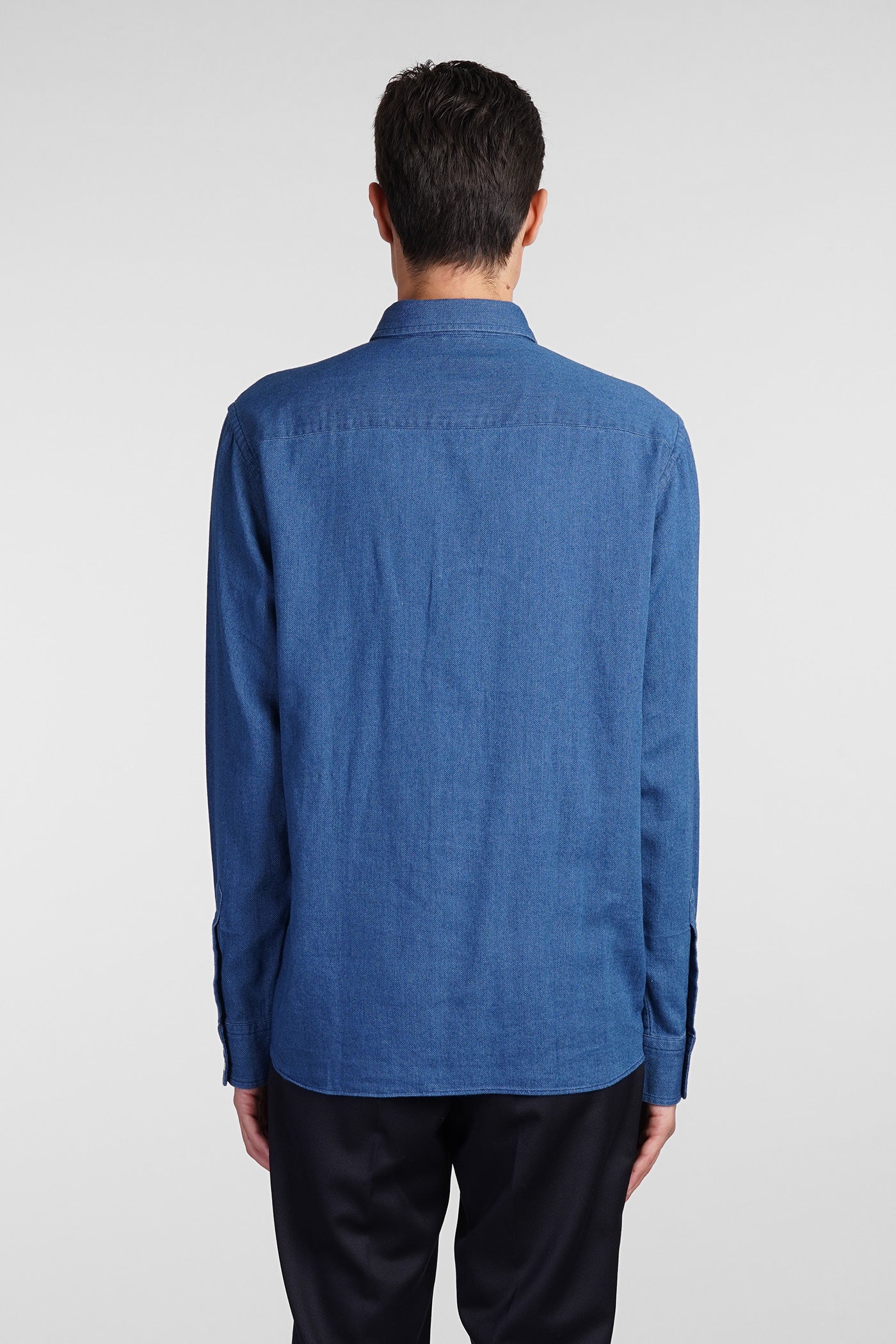 Glenn Shirt in blue cotton - Image 3