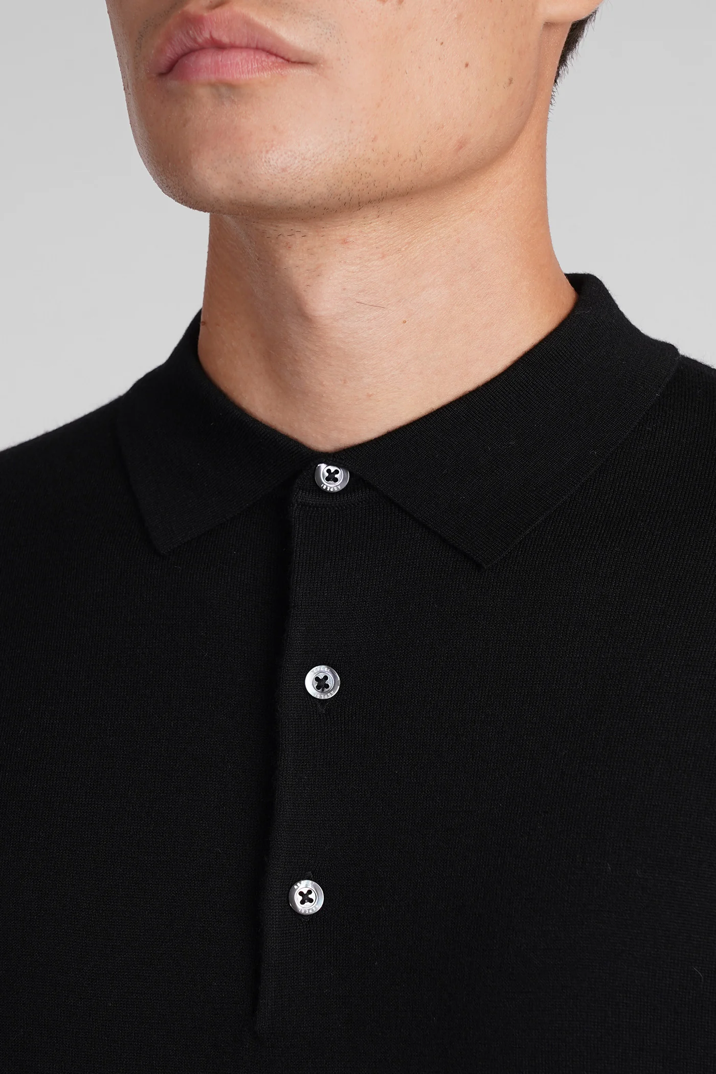 M197 Polo in black wool - Image 5