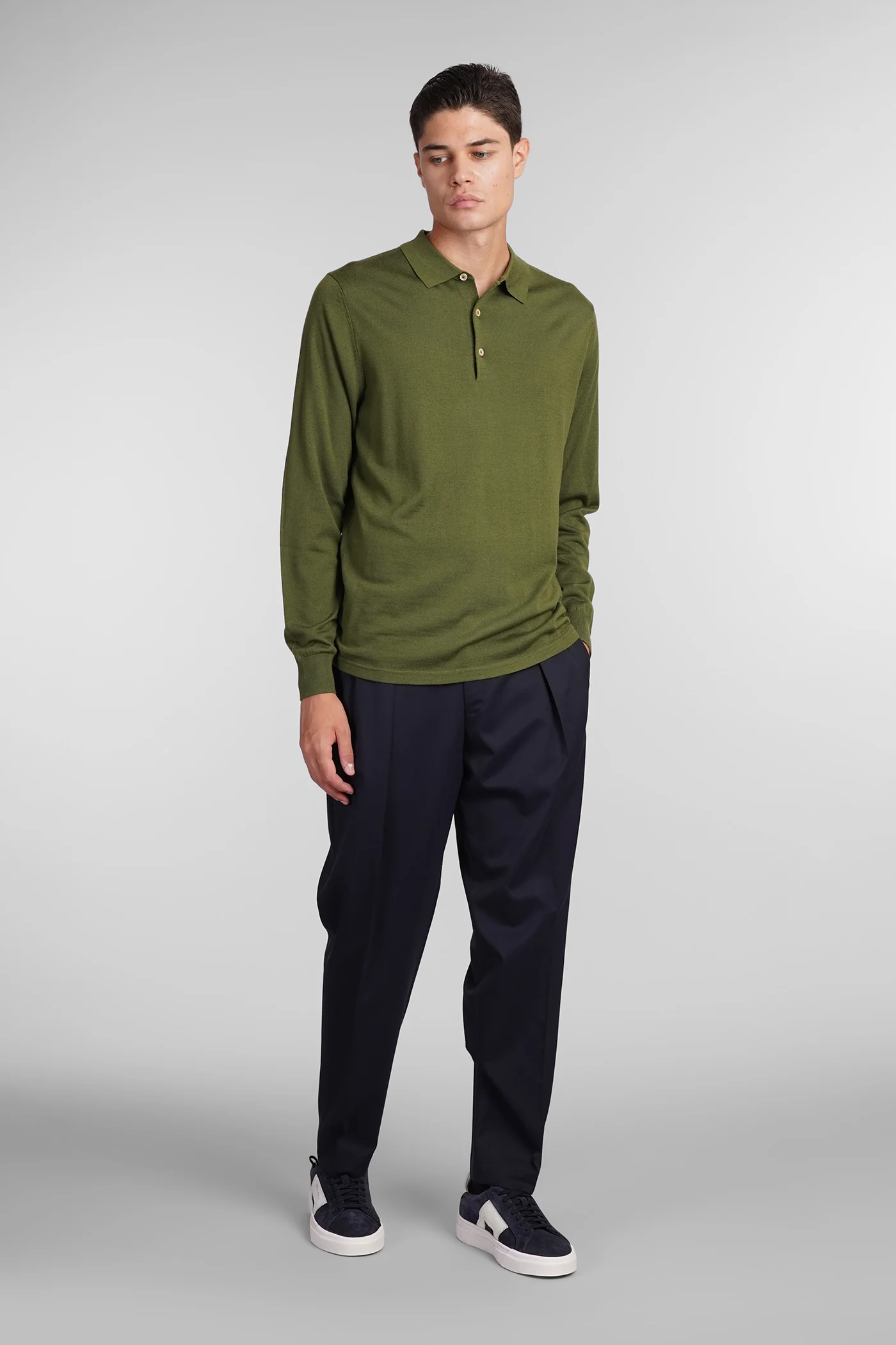M197 Polo in green wool - Image 2