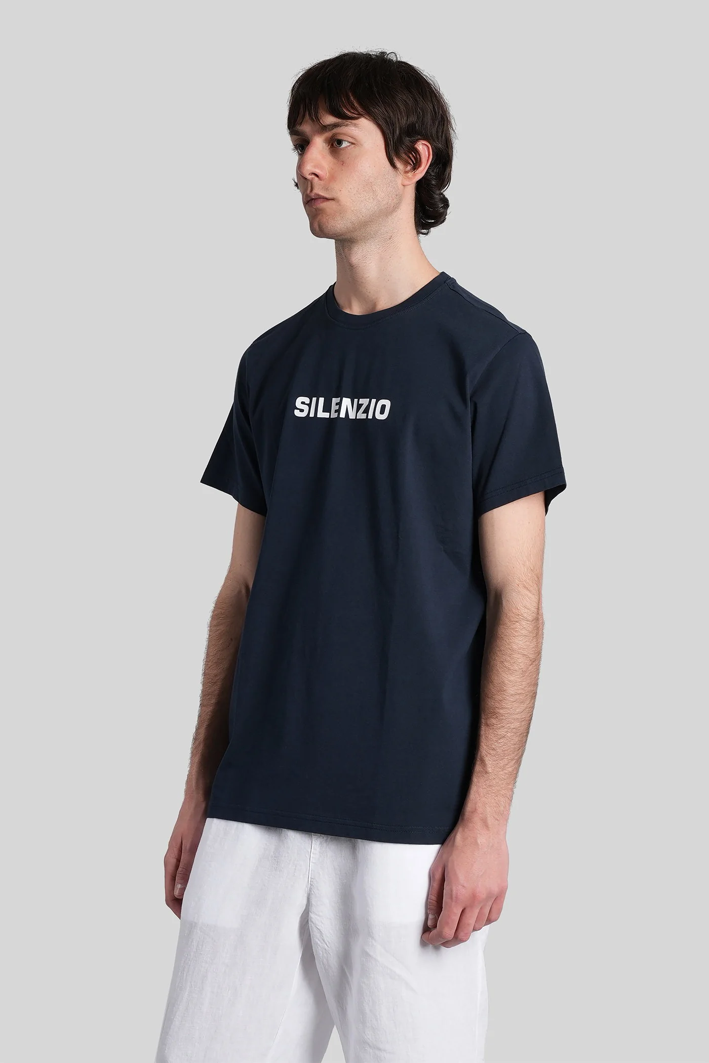 Silenzio T-Shirt in blue cotton - Image 4