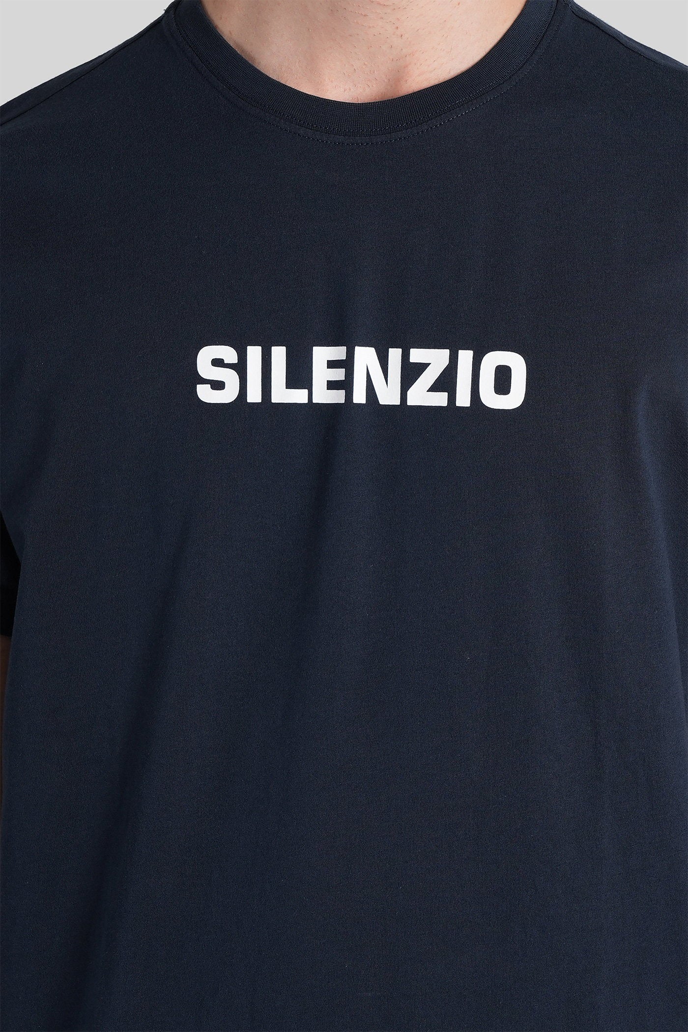Silenzio T-Shirt in blue cotton - Image 5