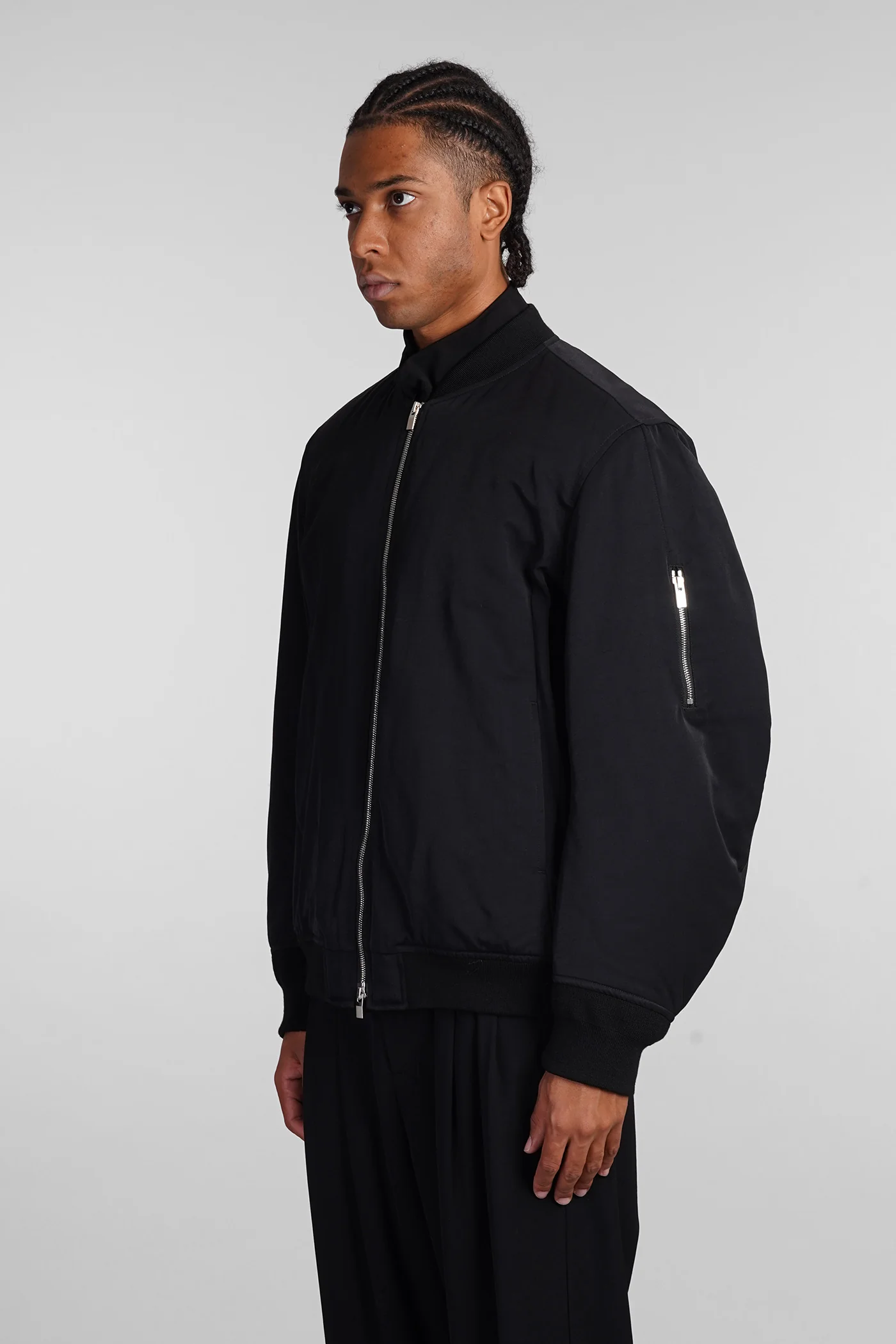 Bomber Jacket in black nylon - Image 4
