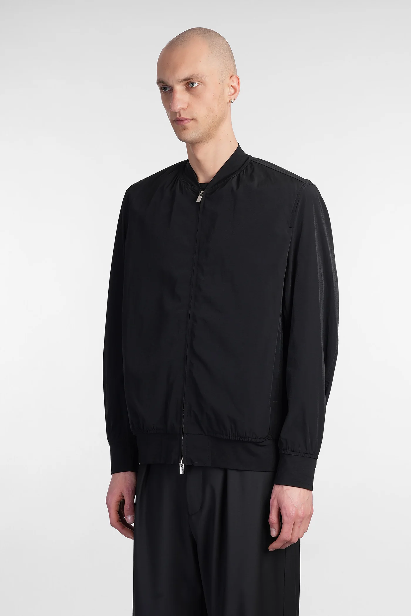 Bomber Jacket in black nylon - Image 4