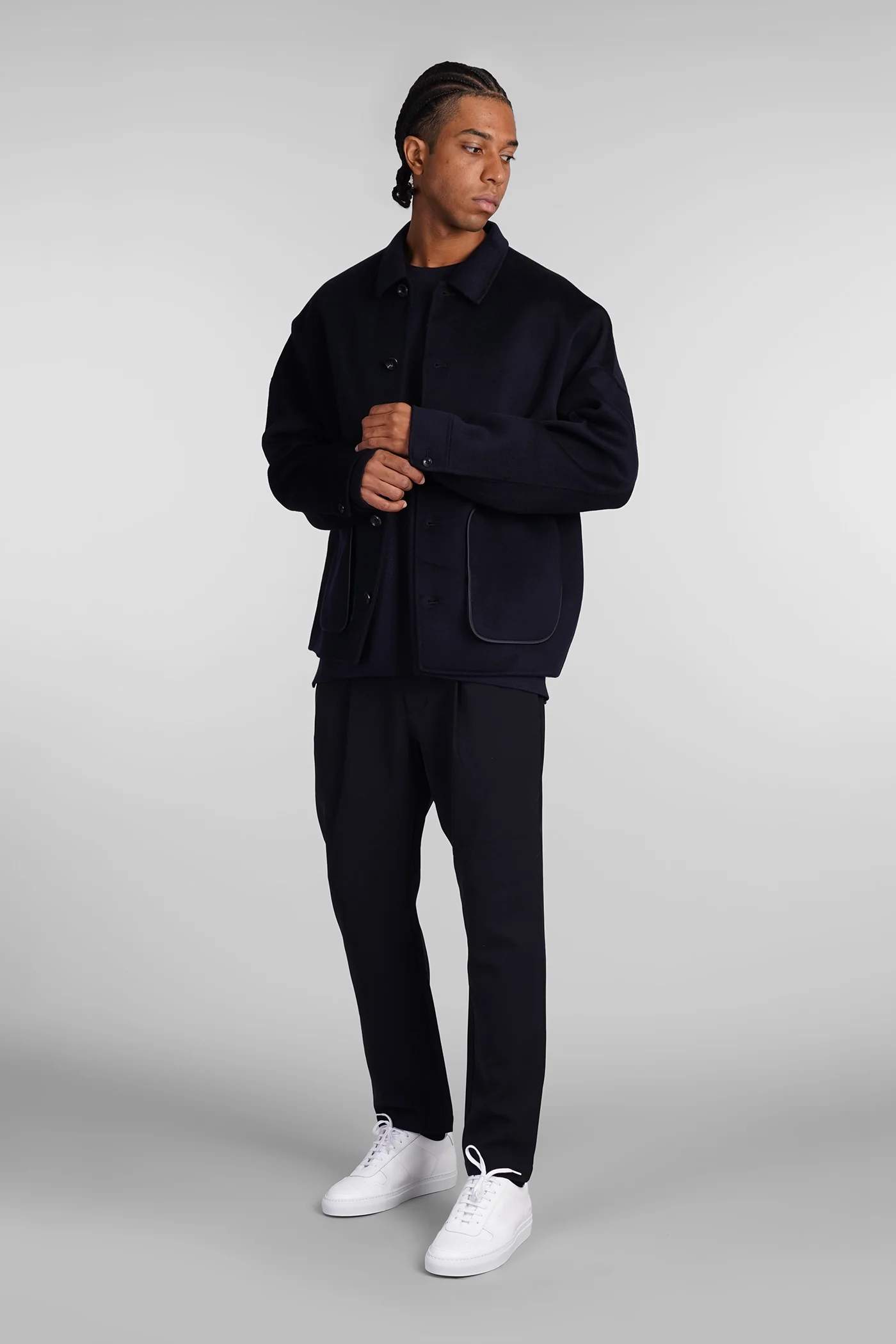 Casual jacket in blue wool - Image 2
