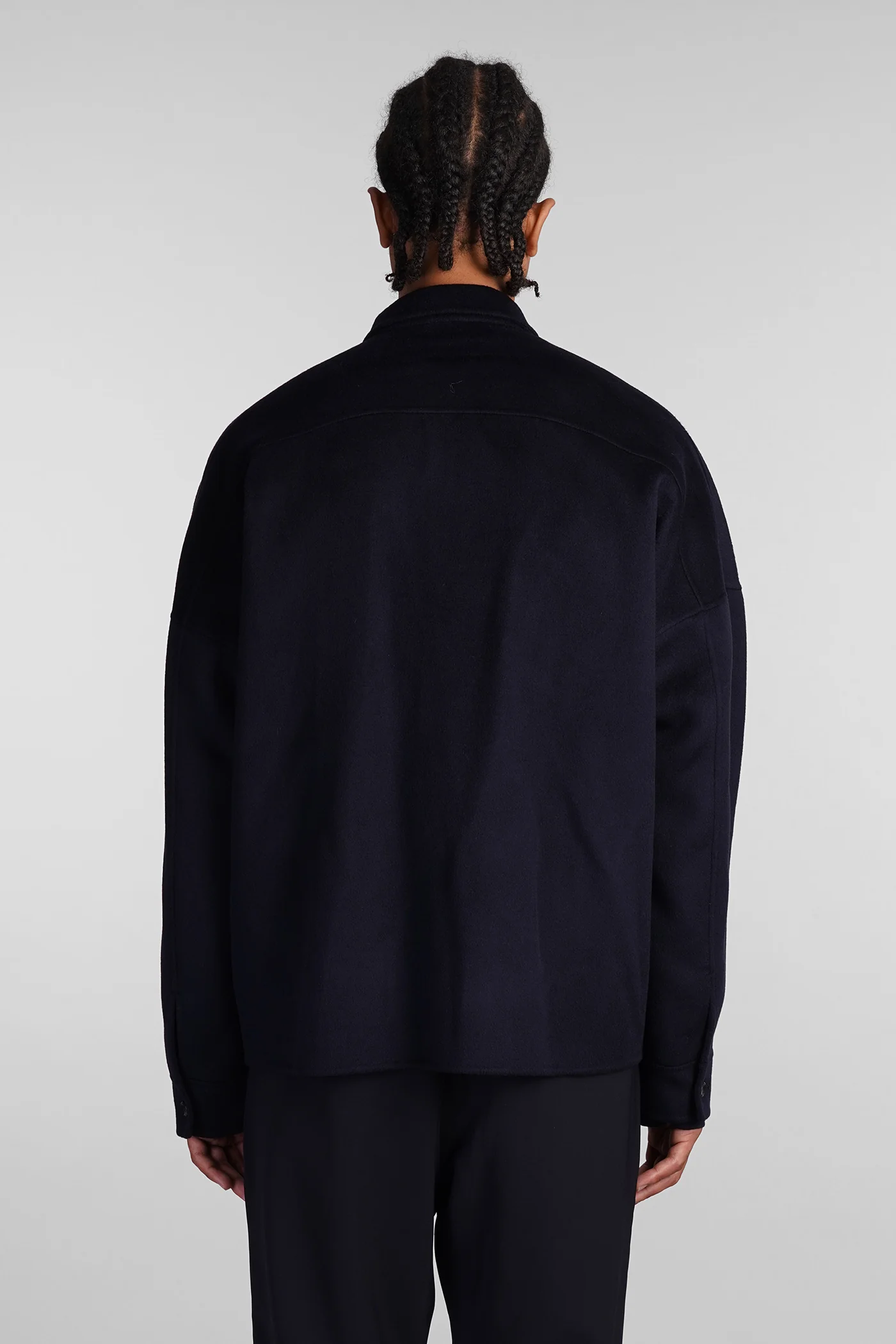 Casual jacket in blue wool - Image 3