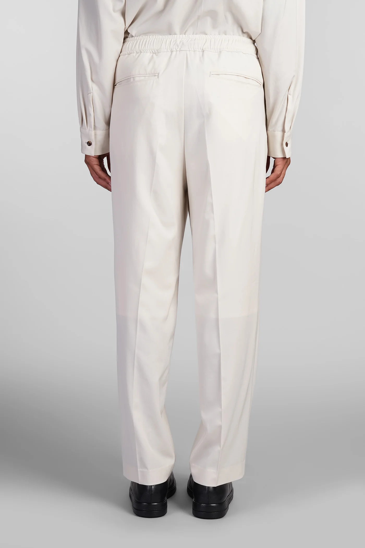 Pants in beige wool - Image 3