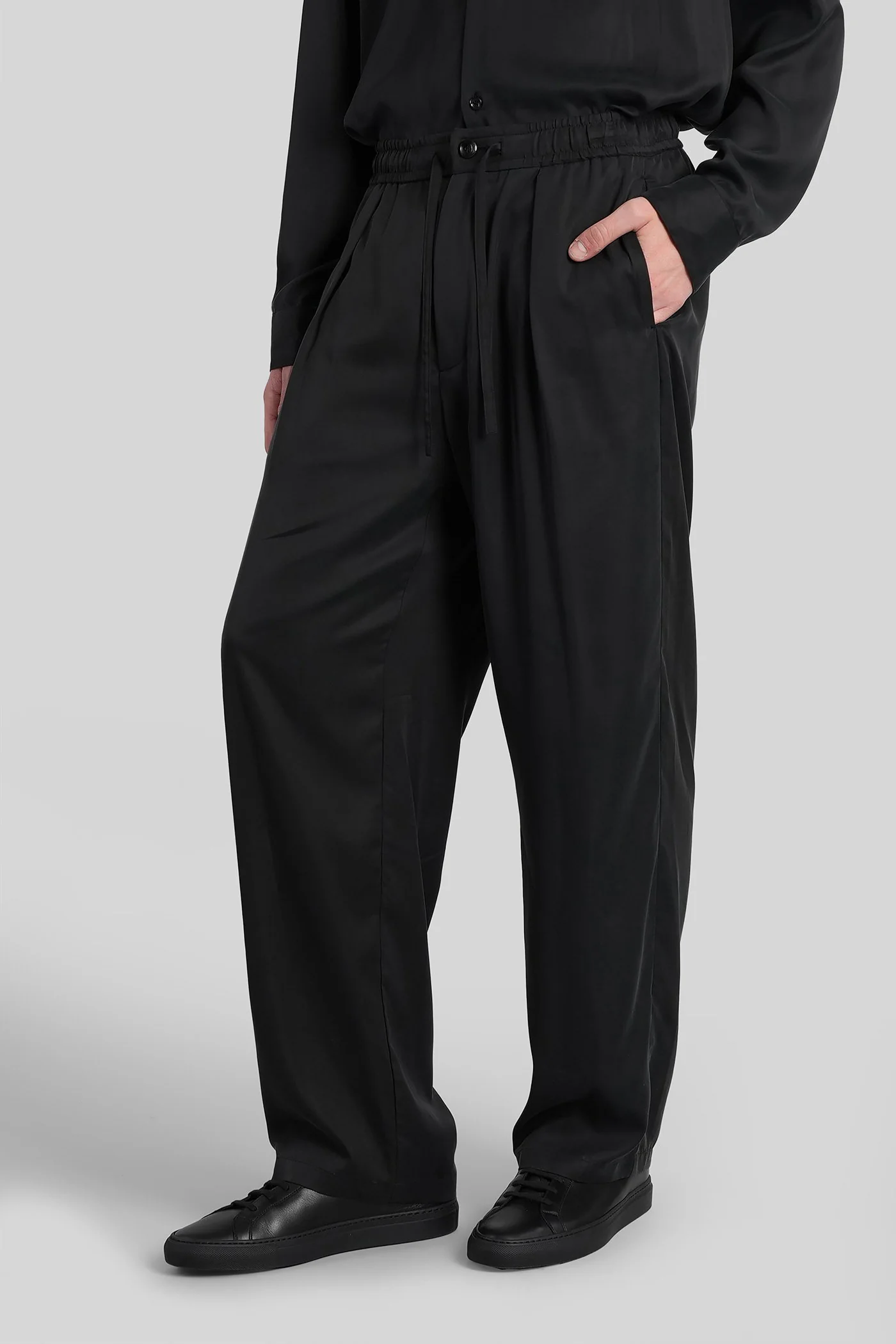 Pants in black polyamide polyester - Image 4