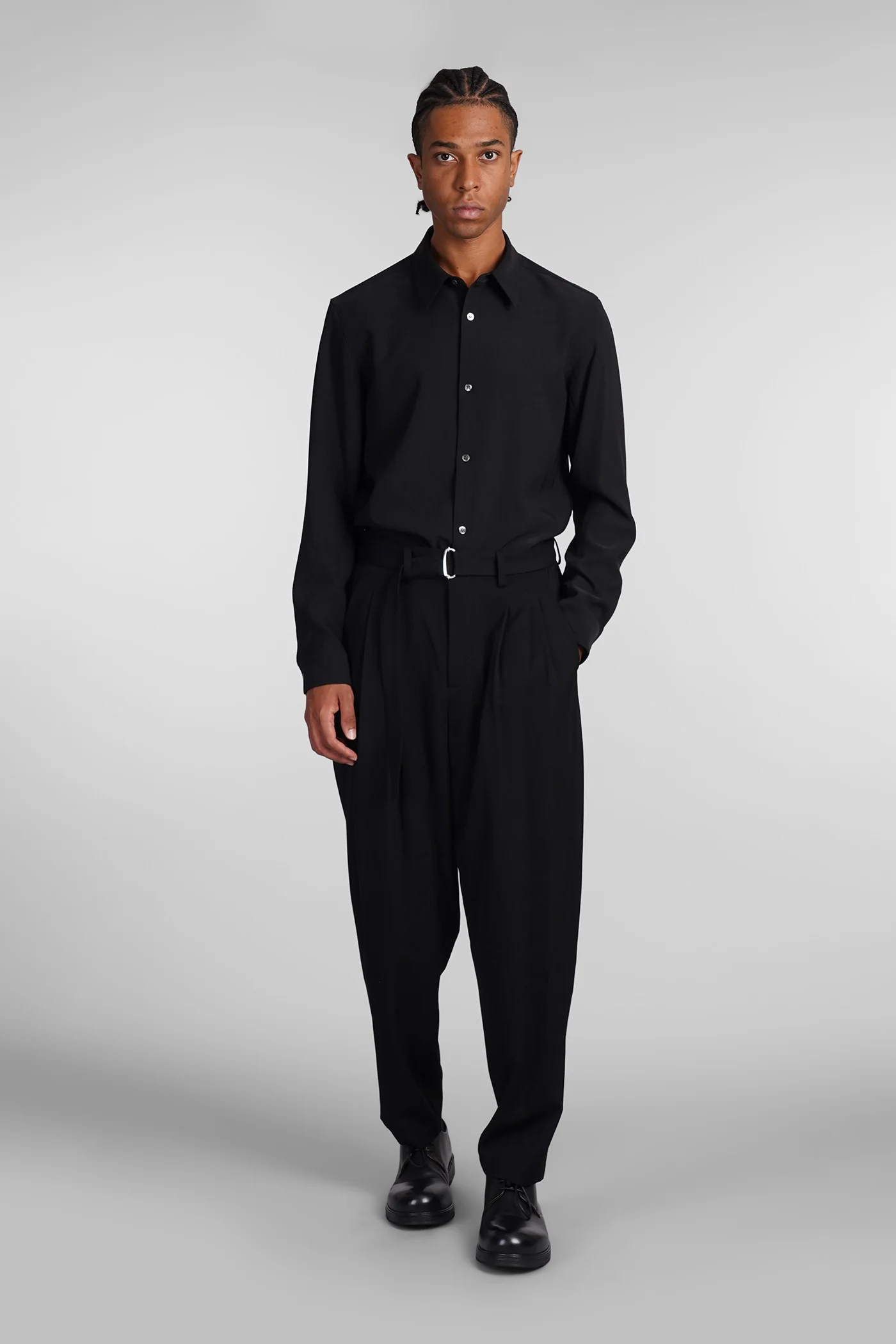 Shirt in black polyester - Image 2