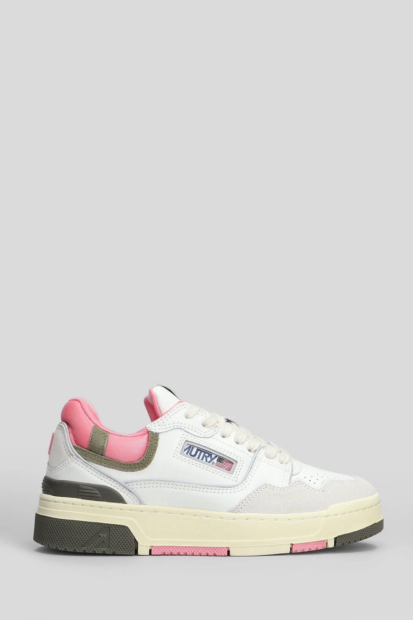 Clc Low Sneakers in white leather and fabric