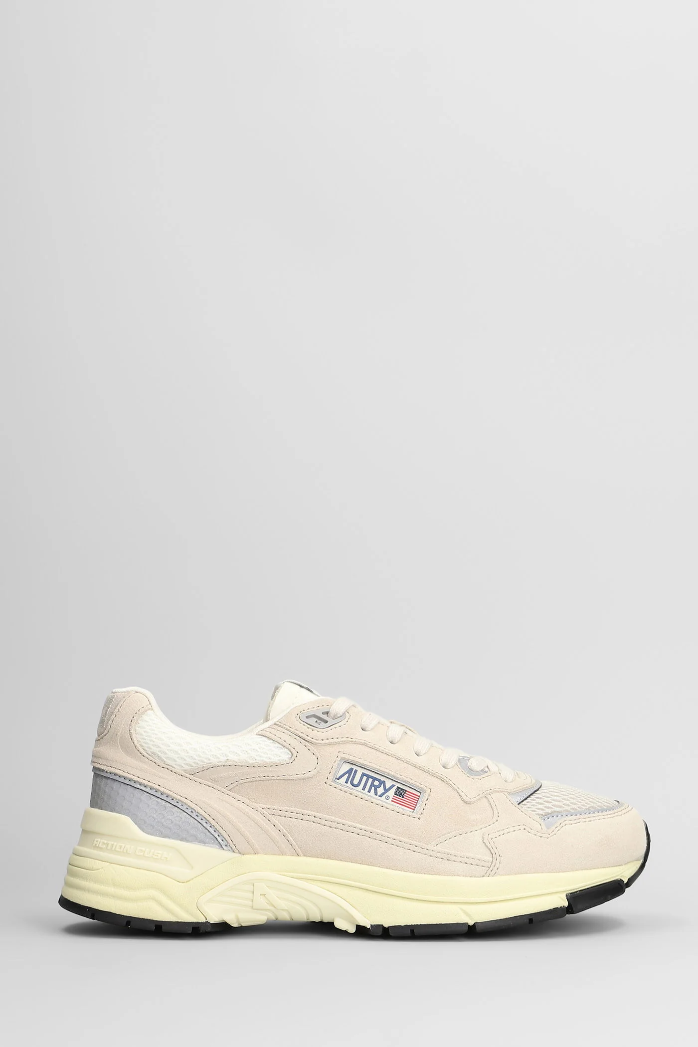 Hyperway Low Sneakers in beige Suede and fabric