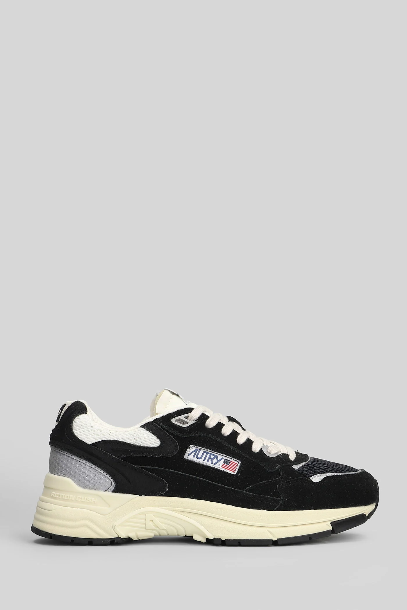Hyperway Low Sneakers in black Suede and fabric