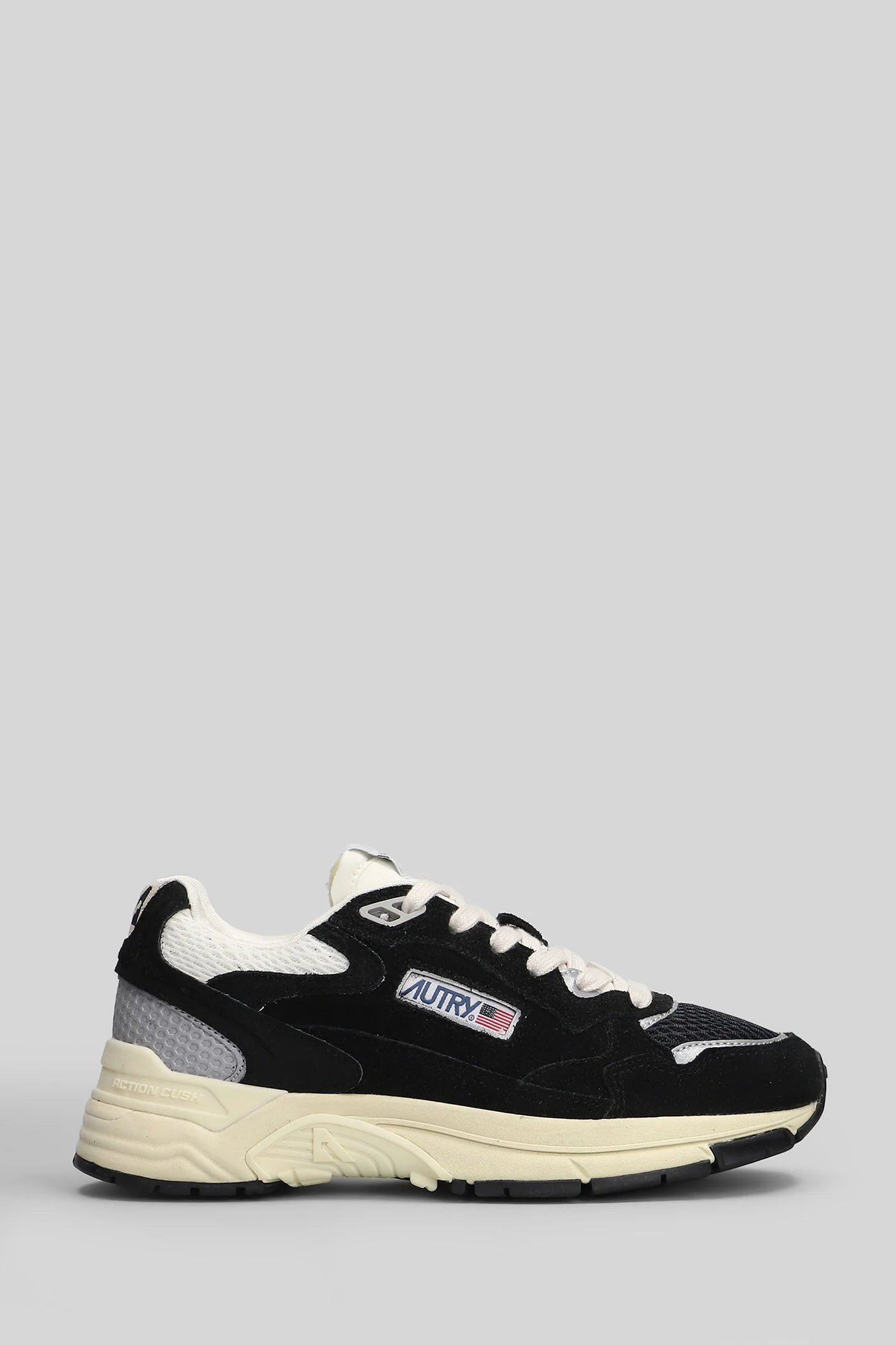Hyperway Low Sneakers in black Suede and fabric