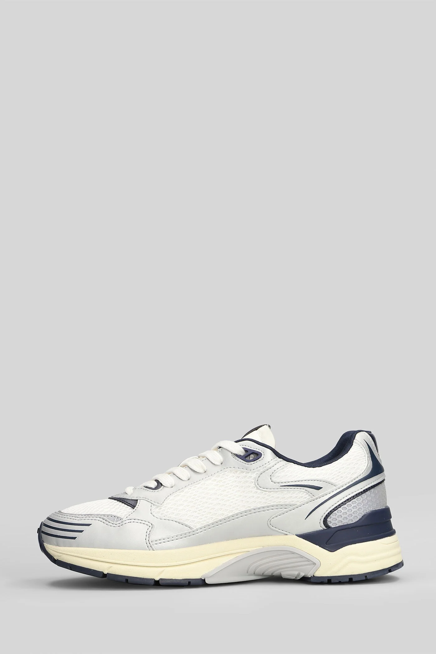 Hyperway low Sneakers in grey leather and fabric - Image 3