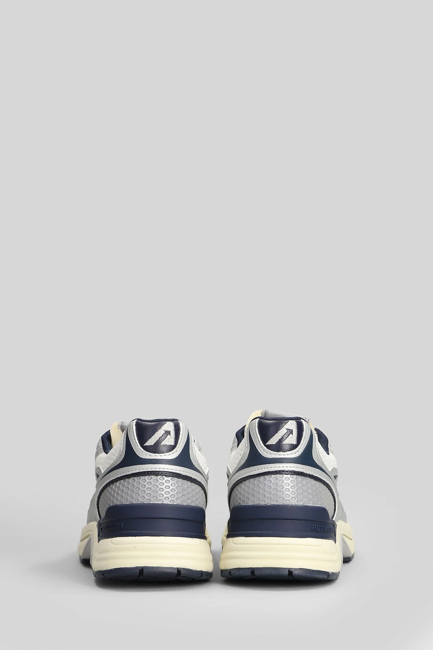Hyperway low Sneakers in grey leather and fabric - Image 4