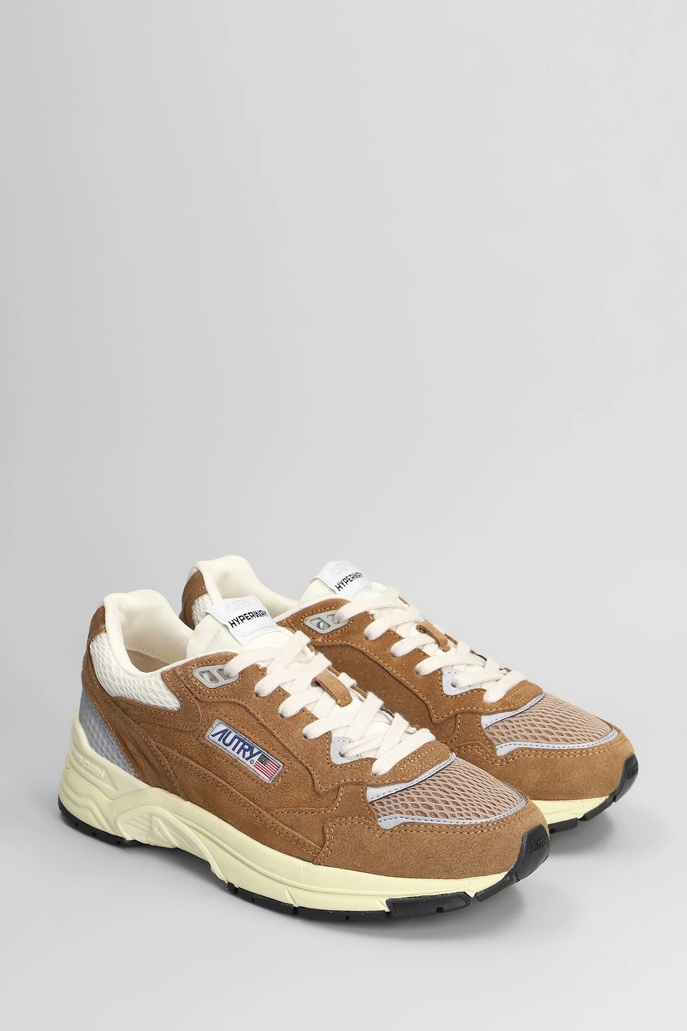 Hyperway Low Sneakers in leather color Suede and fabric - Image 2