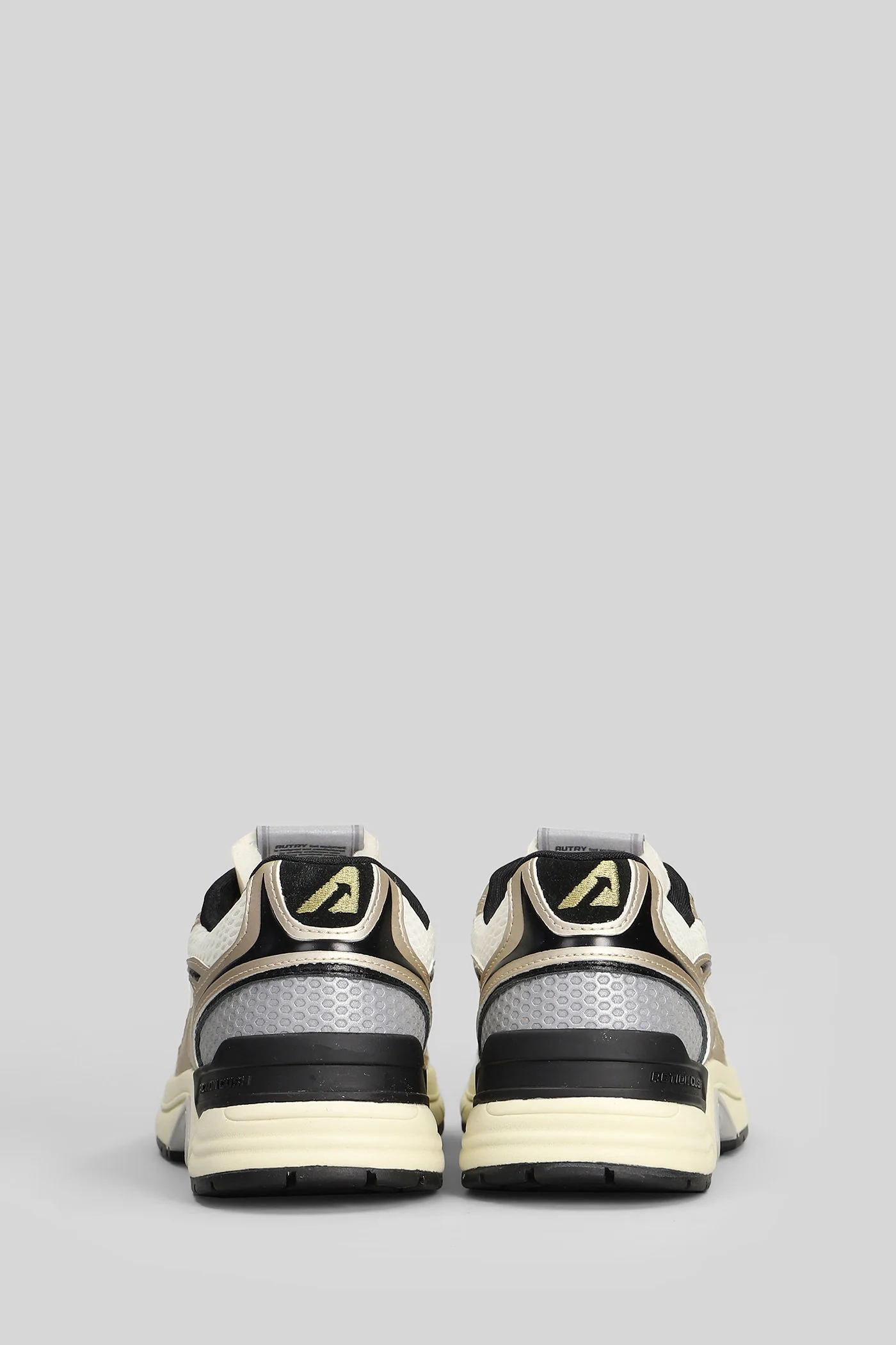Hyperway Low Sneakers in platinum leather and fabric - Image 4