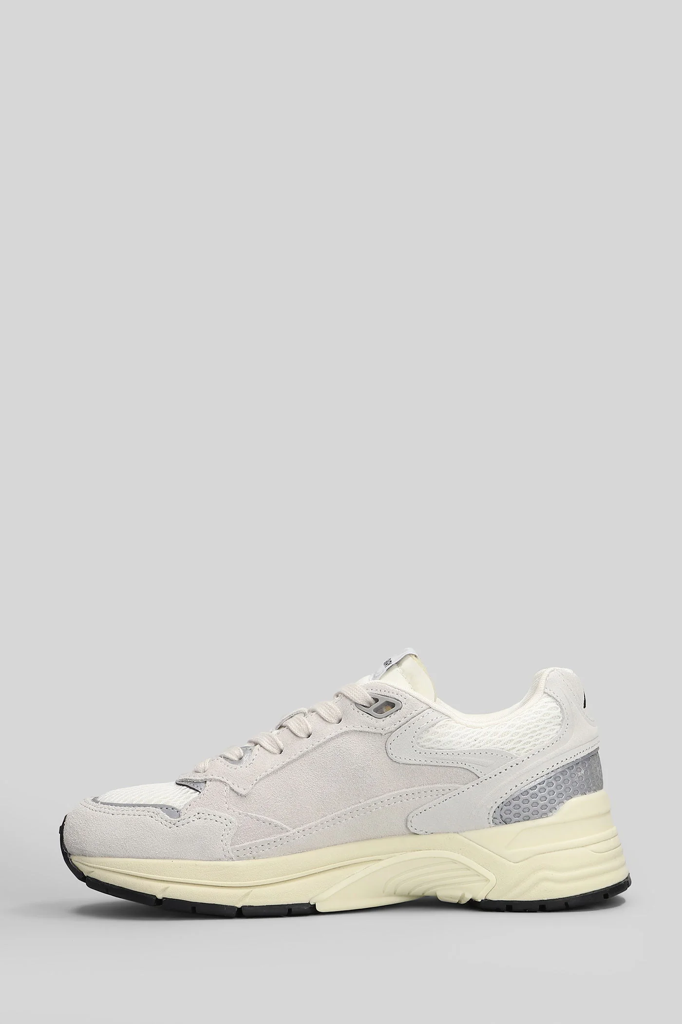 Hyperway Low Sneakers in white Suede and fabric - Image 3