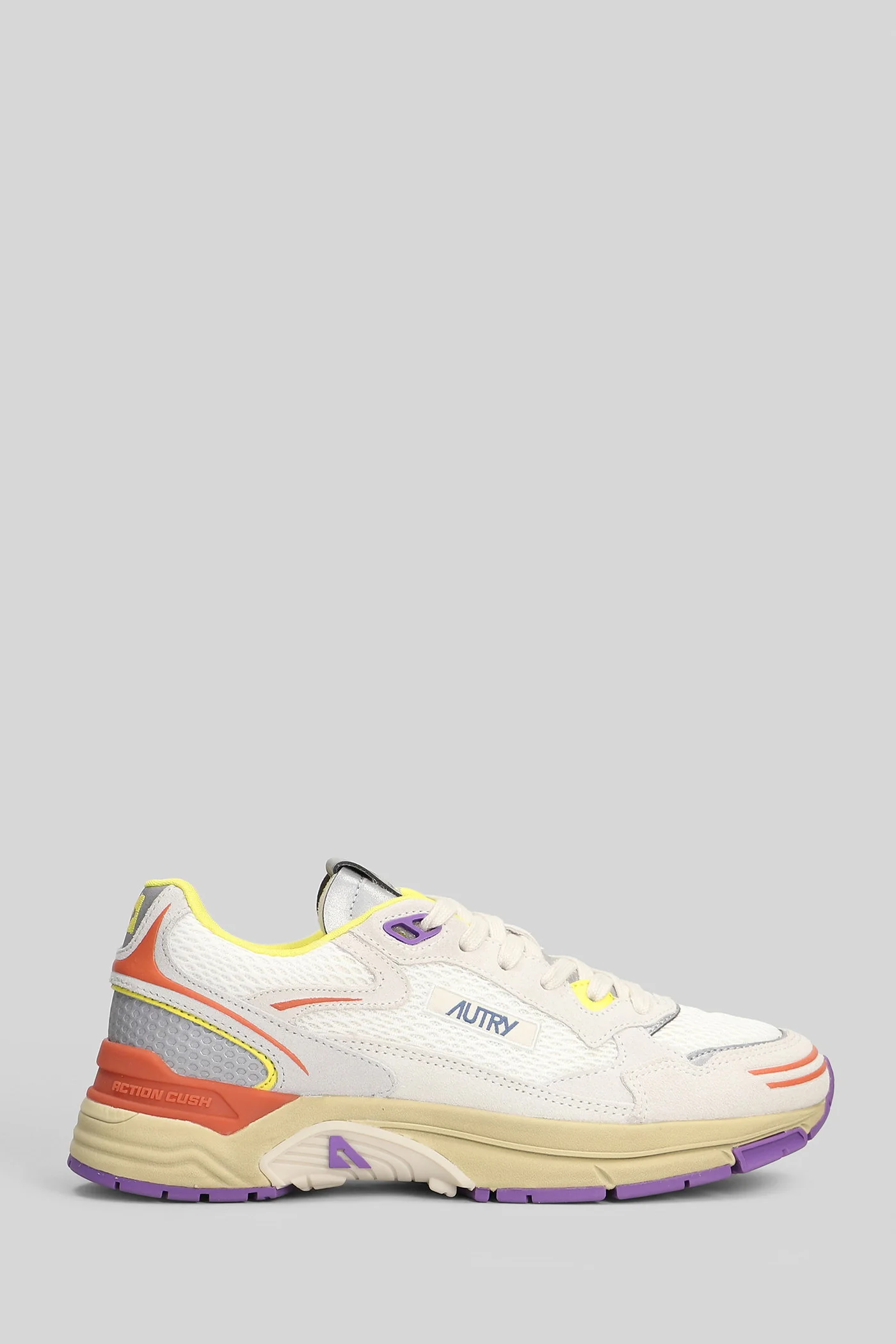 Hyperway Low Sneakers in white Suede and fabric