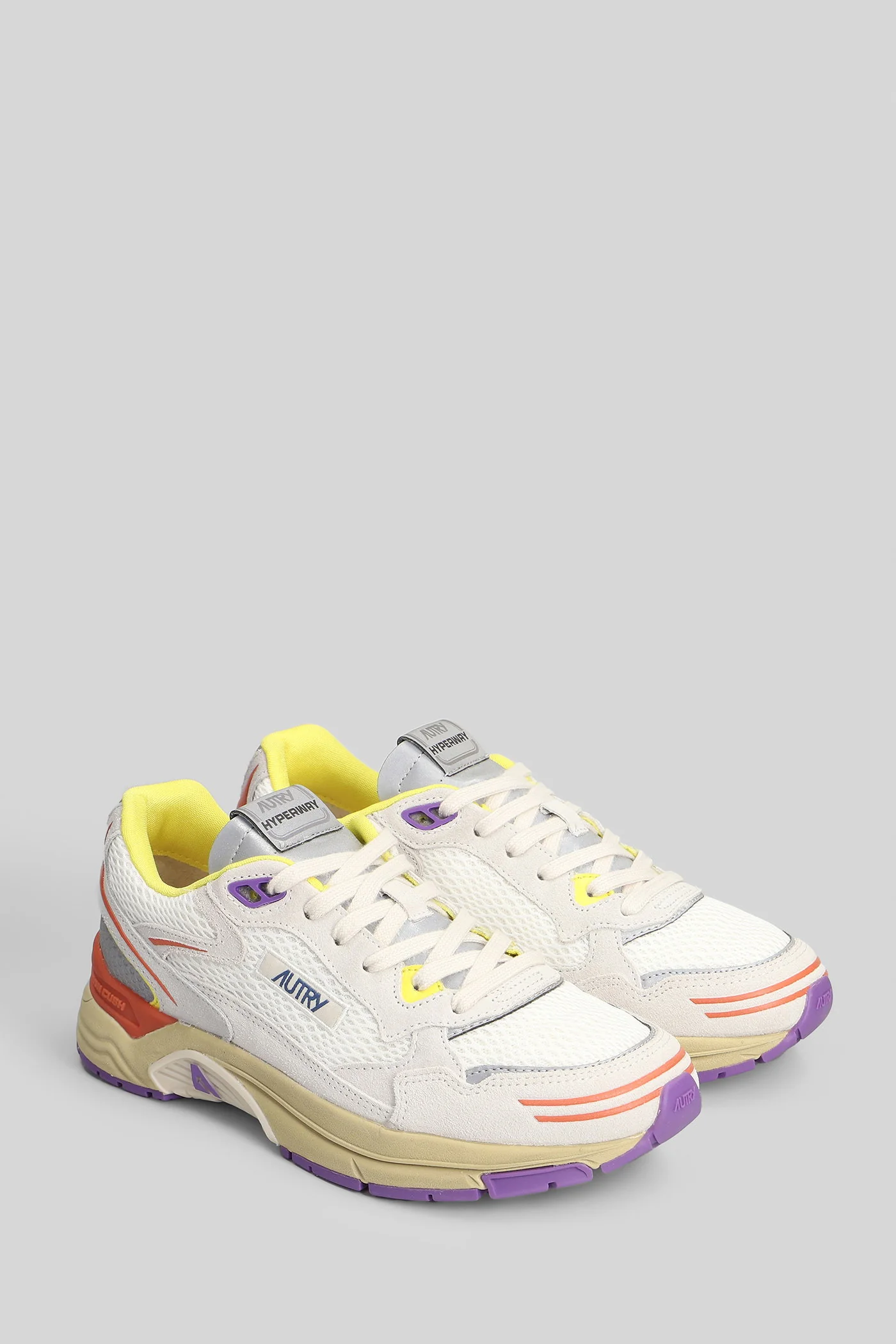 Hyperway Low Sneakers in white Suede and fabric - Image 2
