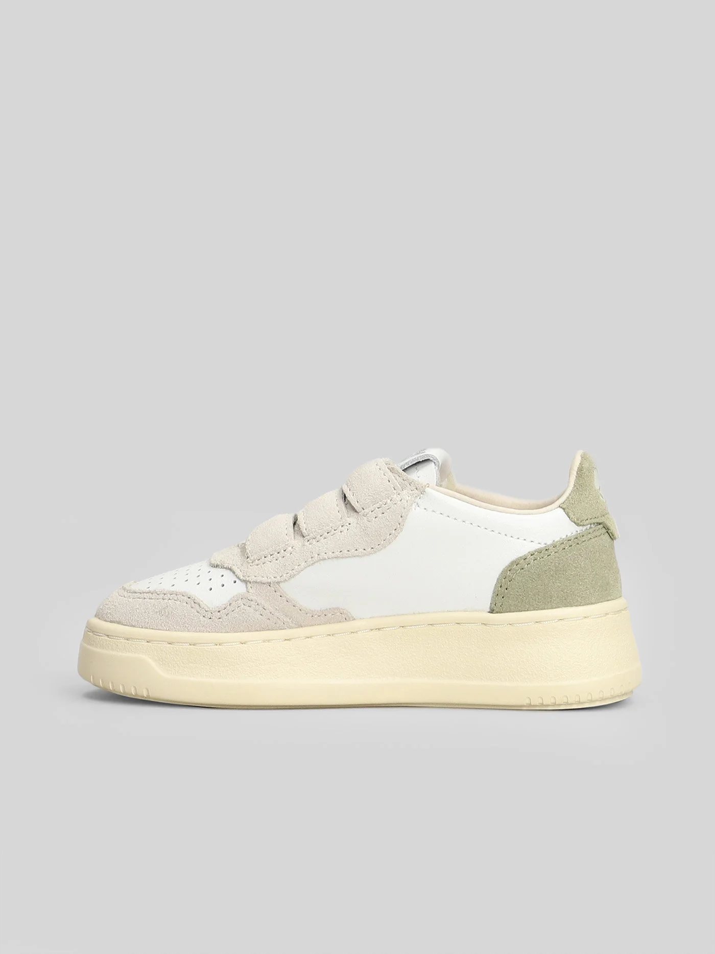 Kidstripes Low Sneakers in white suede and leather - Image 3