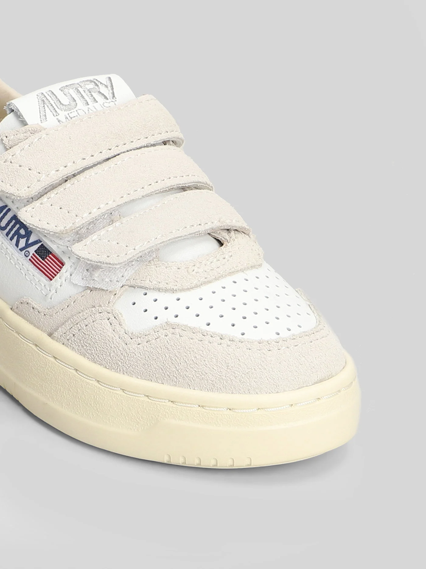 Kidstripes Low Sneakers in white suede and leather - Image 5