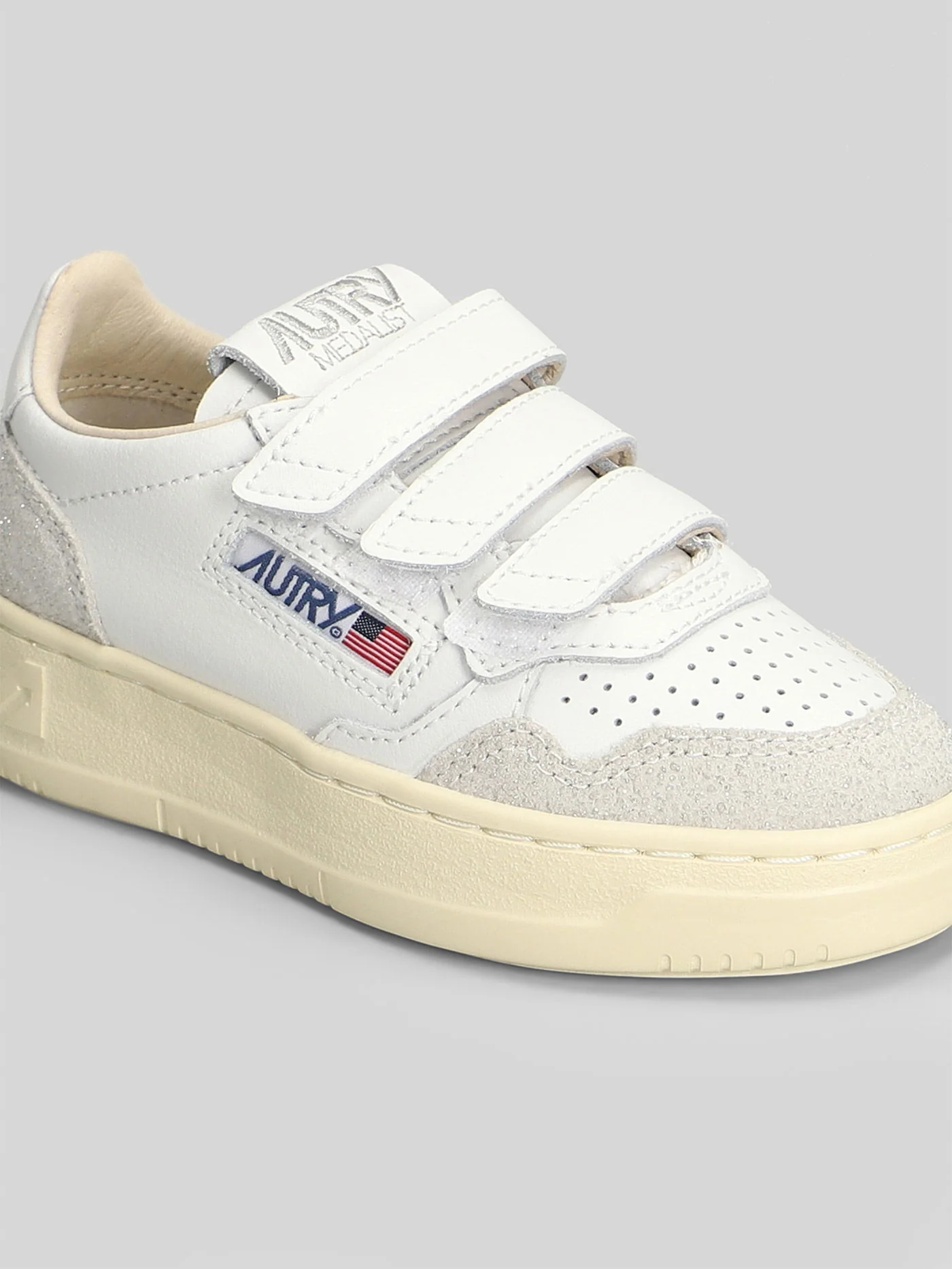 Kidstripes Low Sneakers in white suede and leather - Image 5