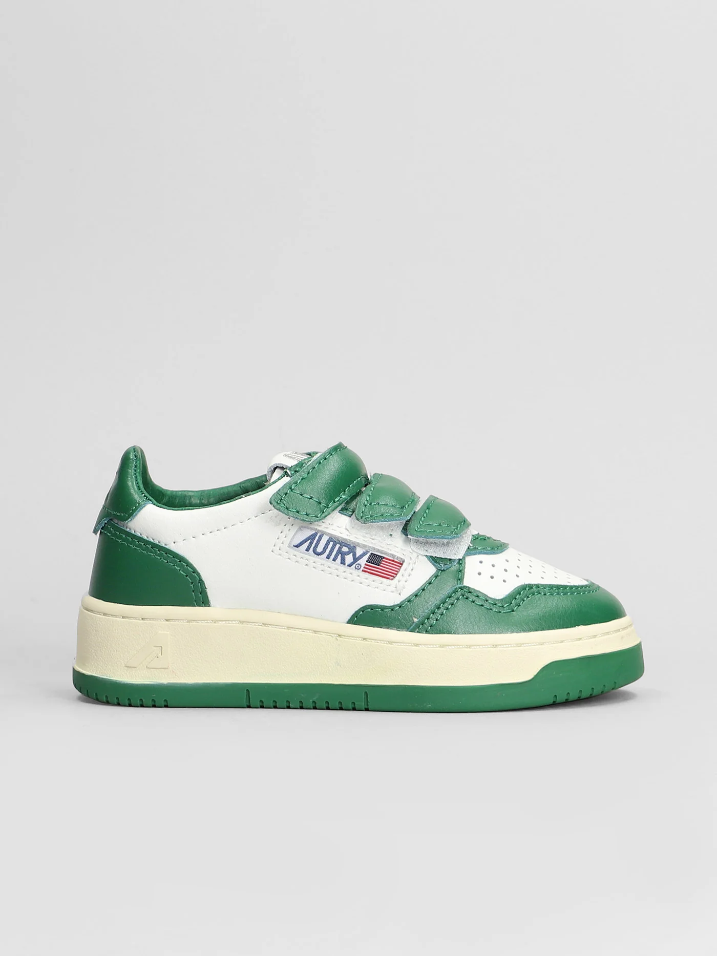 Kidstripes Sneakers in green leather