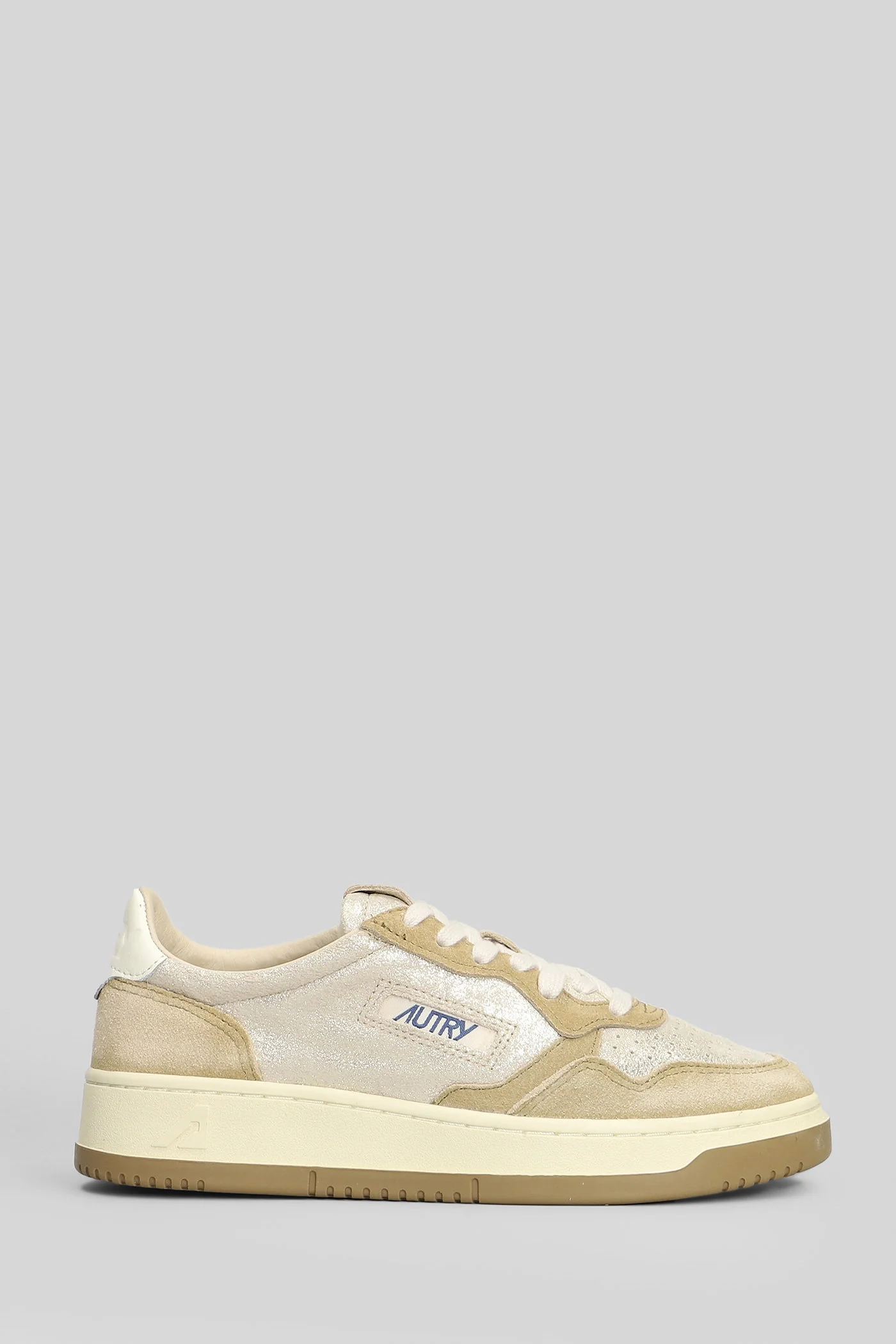 Medalist Low Sneakers in beige suede and leather