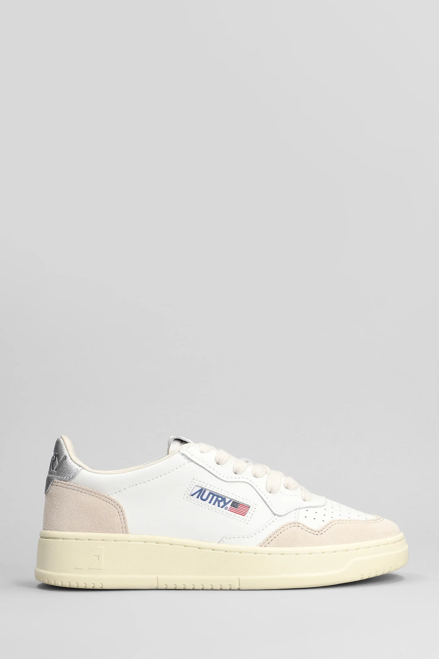 Medalist Low Sneakers in white suede and leather