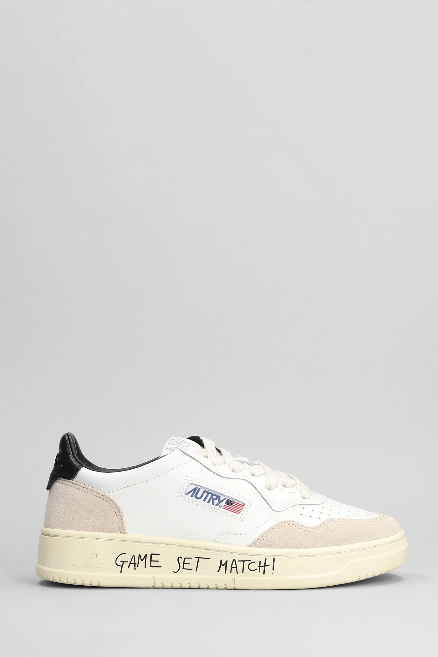 Medalist Low Sneakers in white suede and leather