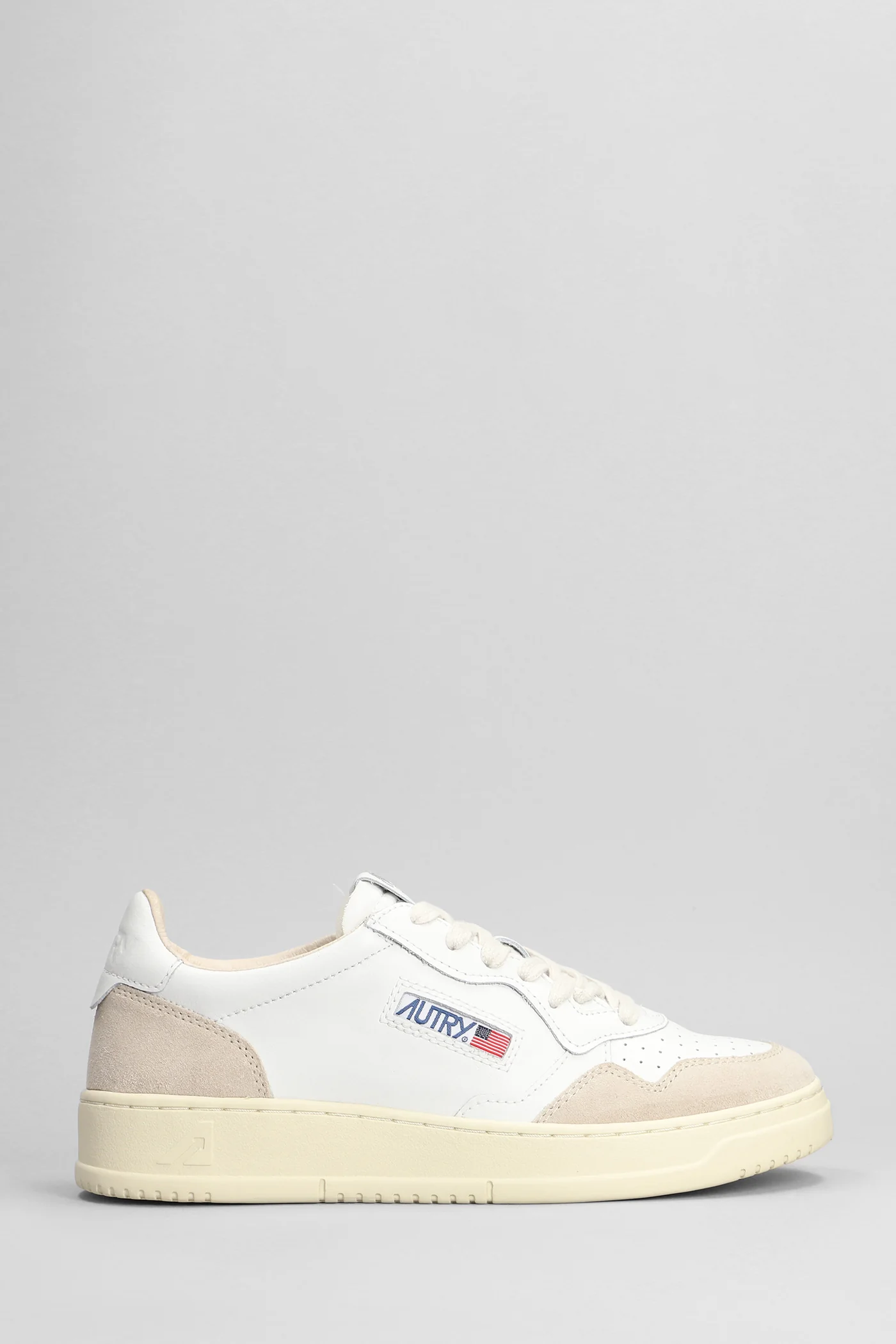 Medalist Low Sneakers in white suede and leather