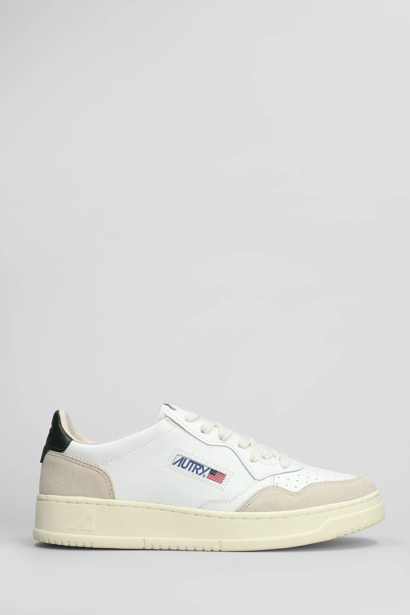 Medalist Low Sneakers in white suede and leather