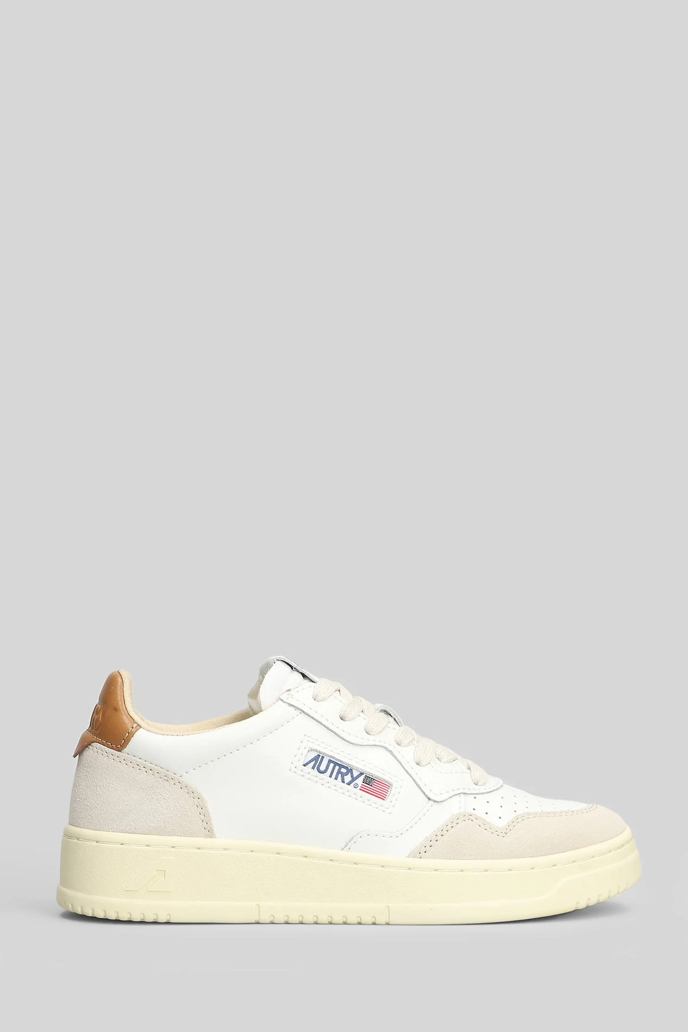 Medalist low Sneakers in white suede and leather