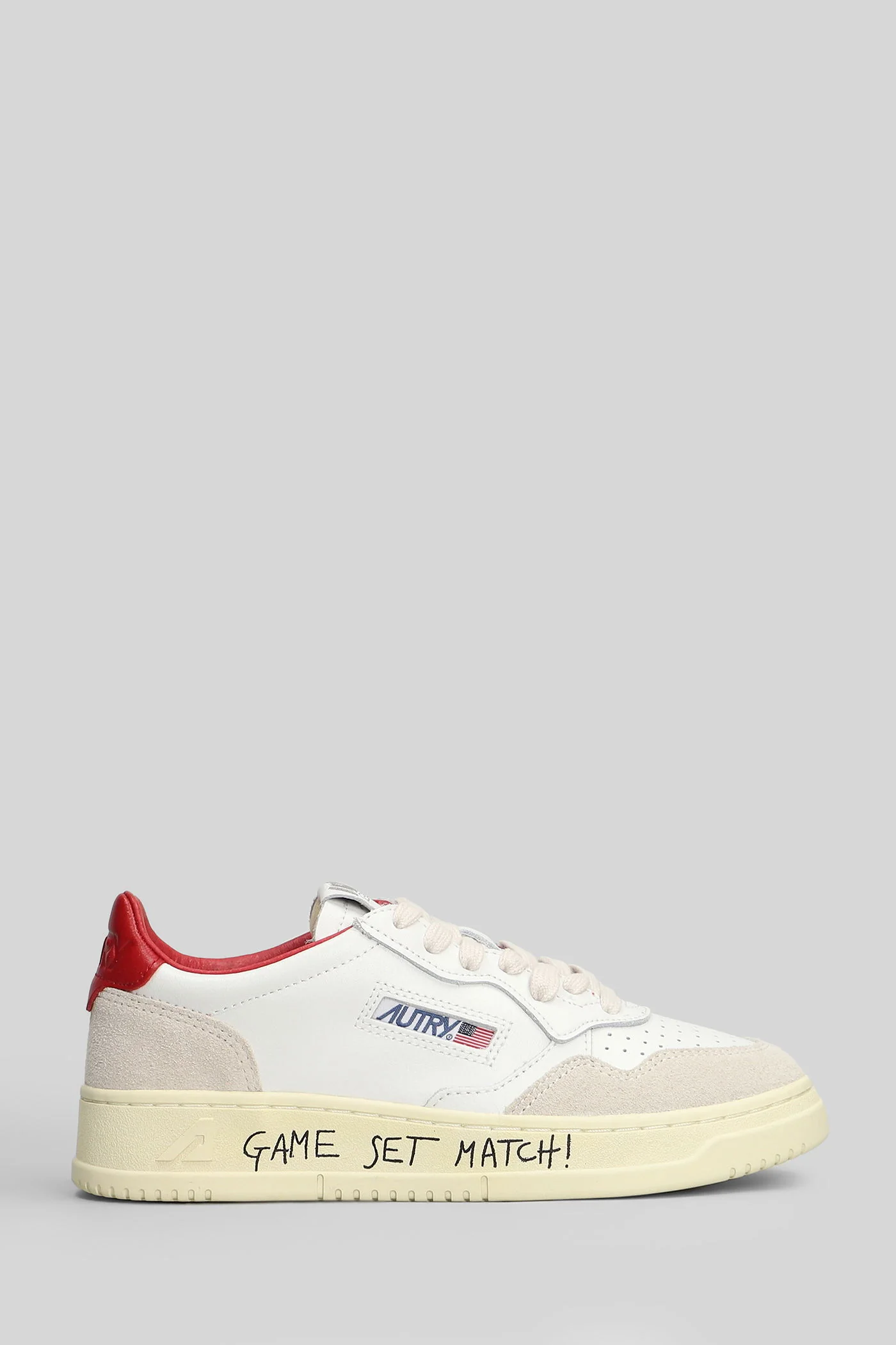 Medalist low Sneakers in white suede and leather