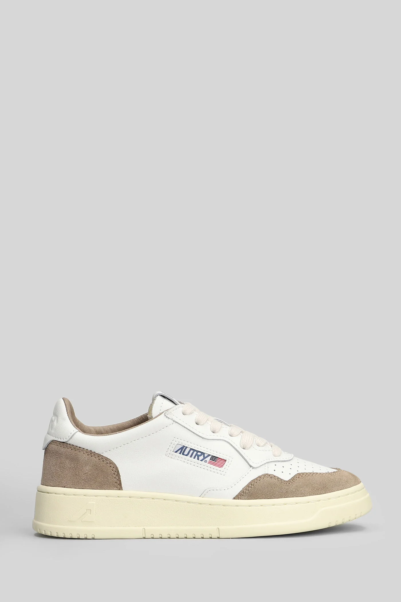 Medalist low Sneakers in white suede and leather