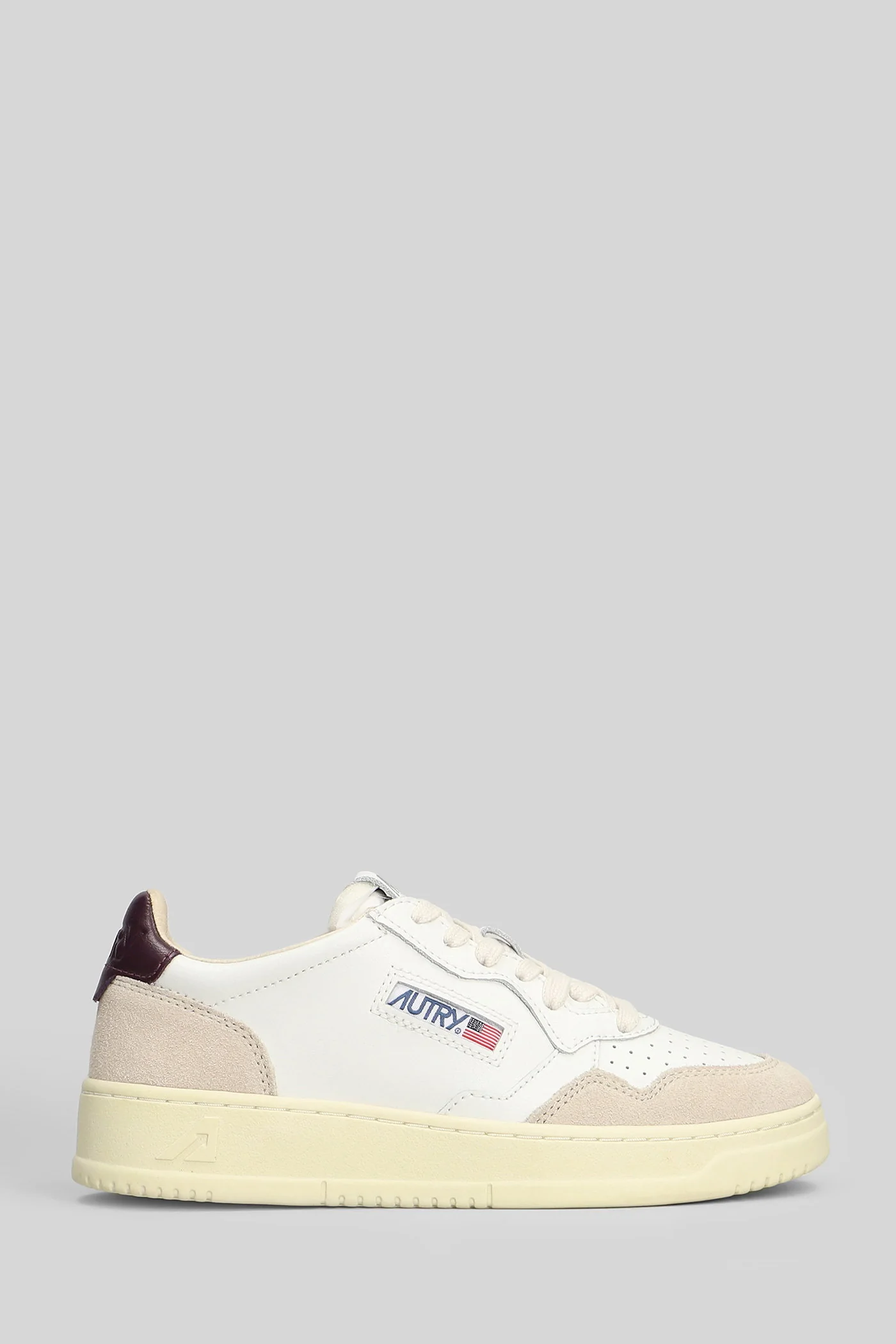 Medalist Low Sneakers in white suede and leather