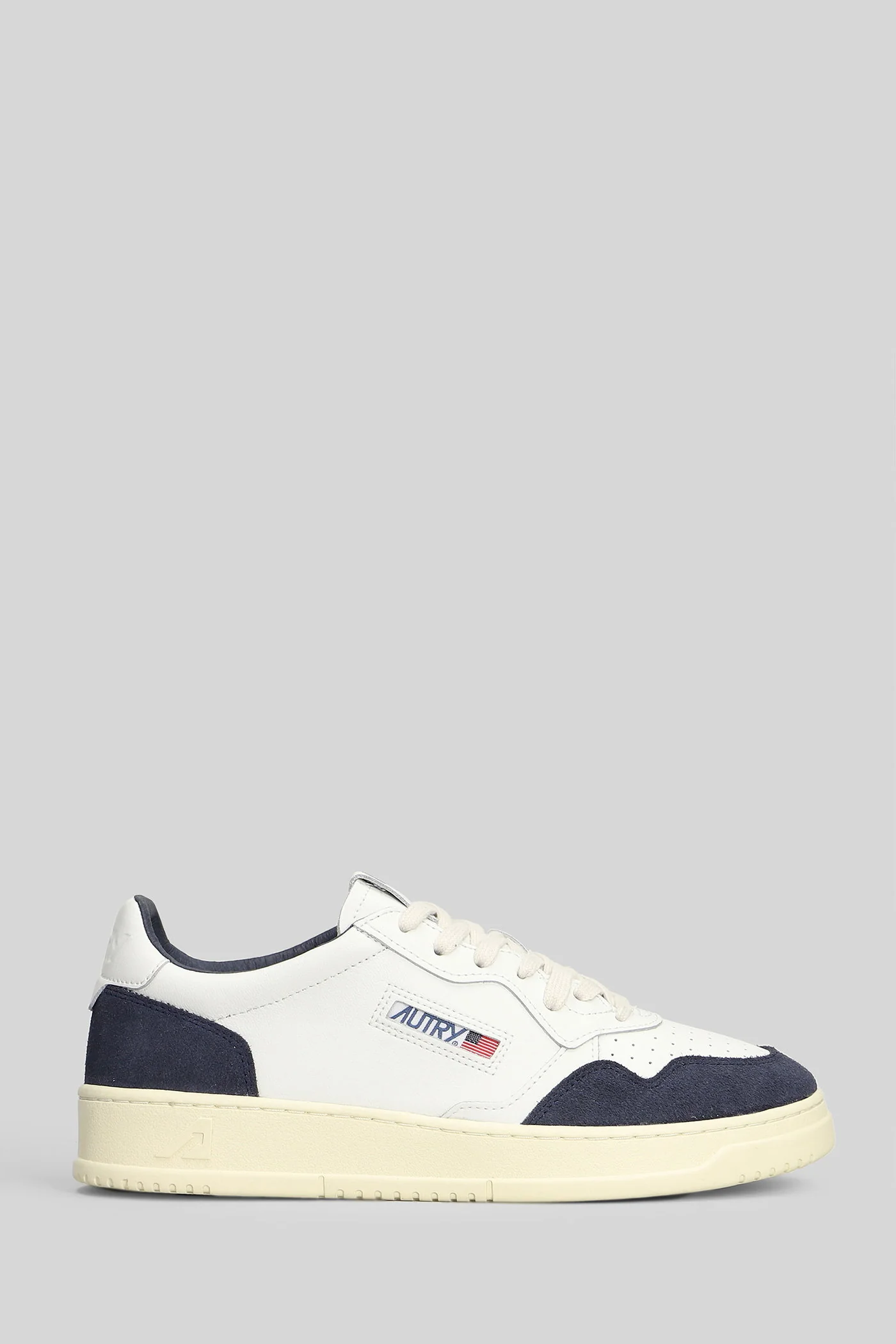 Medalist Low Sneakers in white suede and leather