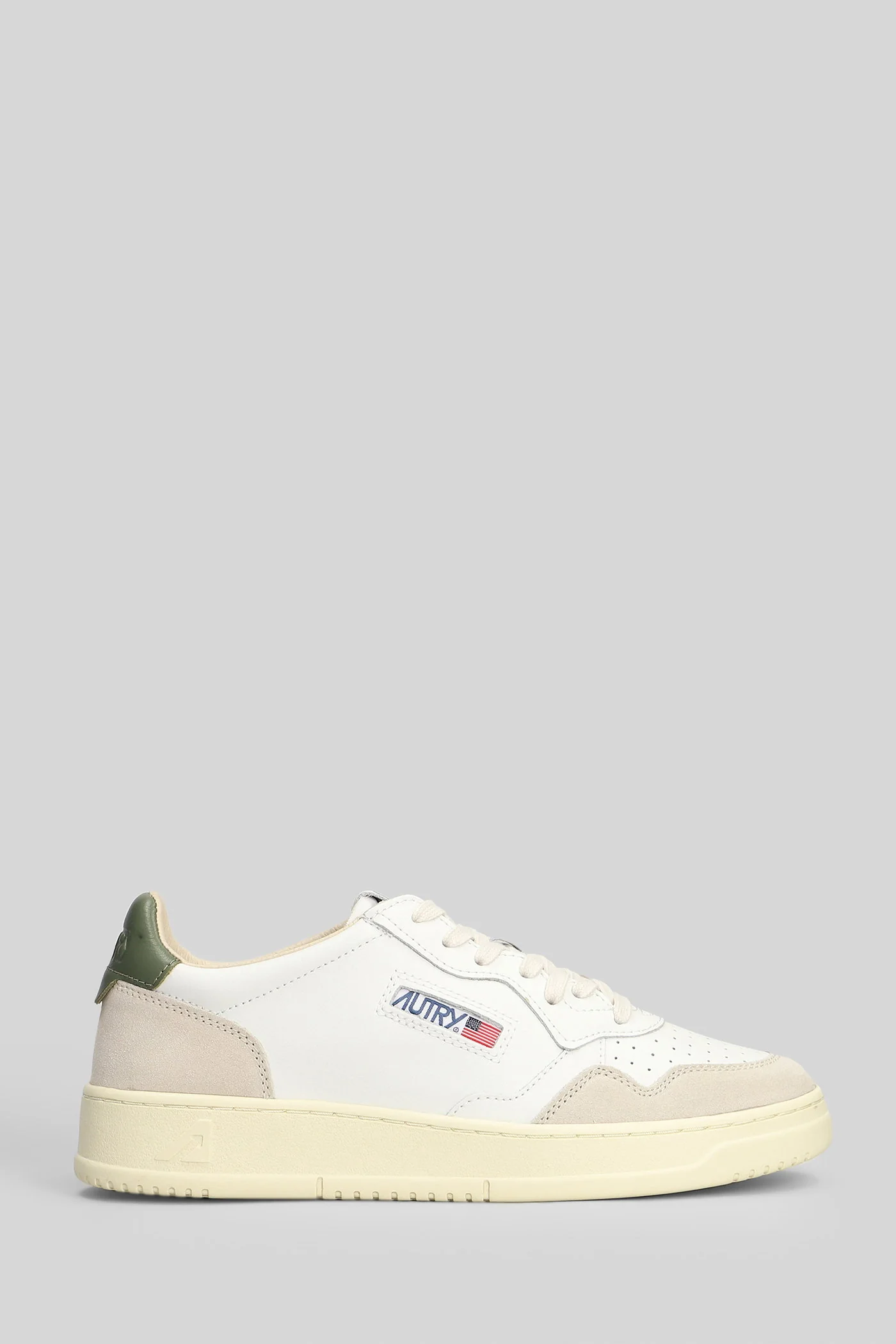 Medalist Low Sneakers in white suede and leather