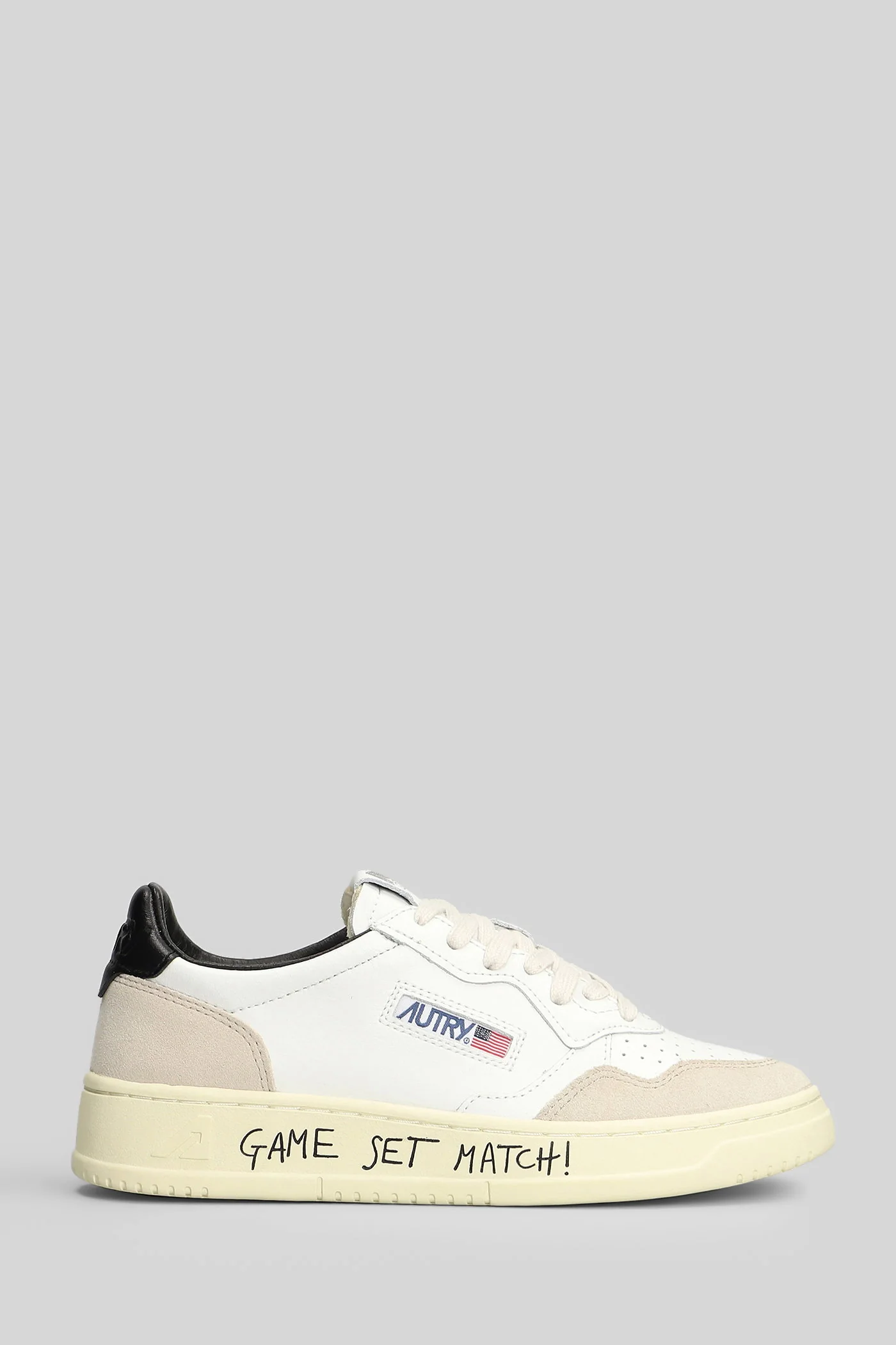 Medalist Low Sneakers in white suede and leather