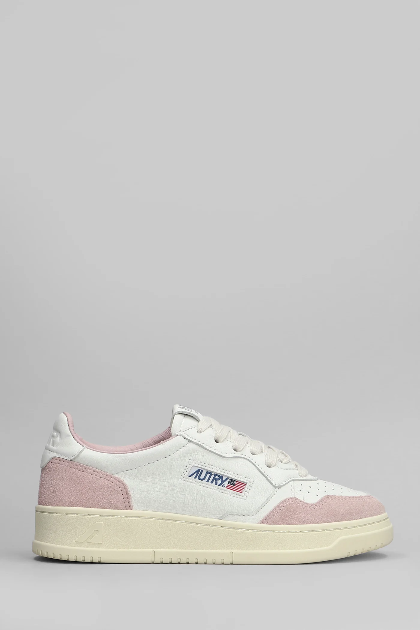 Medalist Sneakers in white suede and leather
